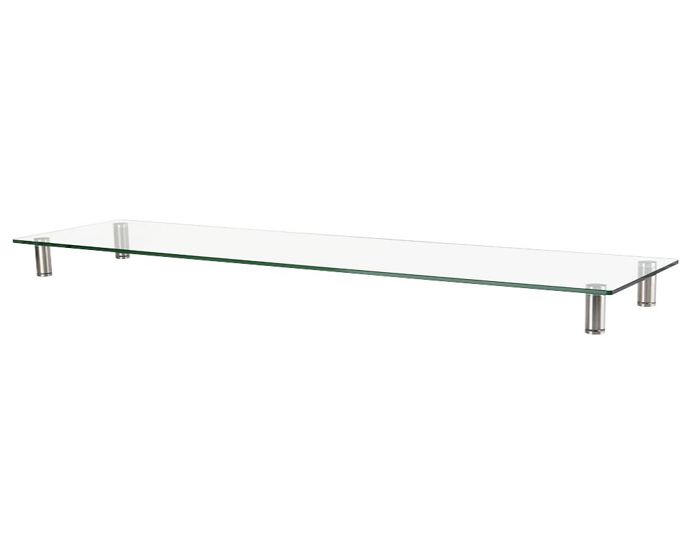 LogiLink Monitor-Halterung Monitorerhöhung Monitortisch aus Glas, höhenverstellbar, 1000mm, bis 20kg
