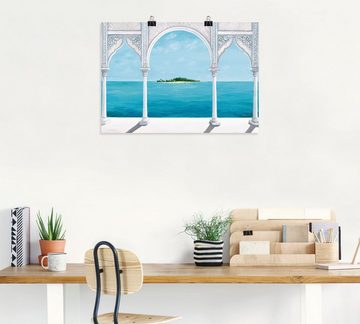 Artland Wandbild Orientalische Karibik, Fensterblick (1 St), als Leinwandbild, Poster in verschied. Größen