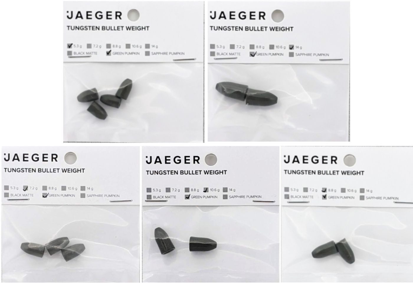 Jaeger Patronenblei Jaeger Fishing Green Pumpkin Tungsten Bullet Weight - Bulletgewichte