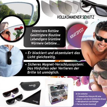 Best Direct® Sonnenbrille Polaryte® HD UV 400 (Spar-Set, 2-St., mit Magnet Clip) polarisierte Sonnenbrille für Damen und Herren