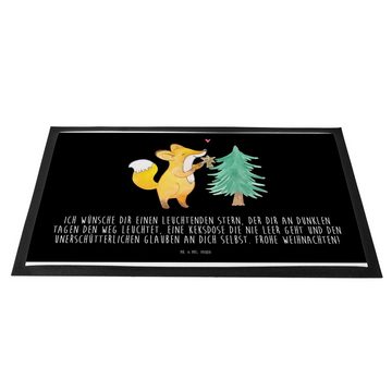 Fußmatte 40 x 60 cm Fuchs Weihnachtsbaum - Schwarz - Geschenk, Fußabtreter, S, Mr. & Mrs. Panda, Höhe: 0.3 mm, Dekorativ & Praktisch