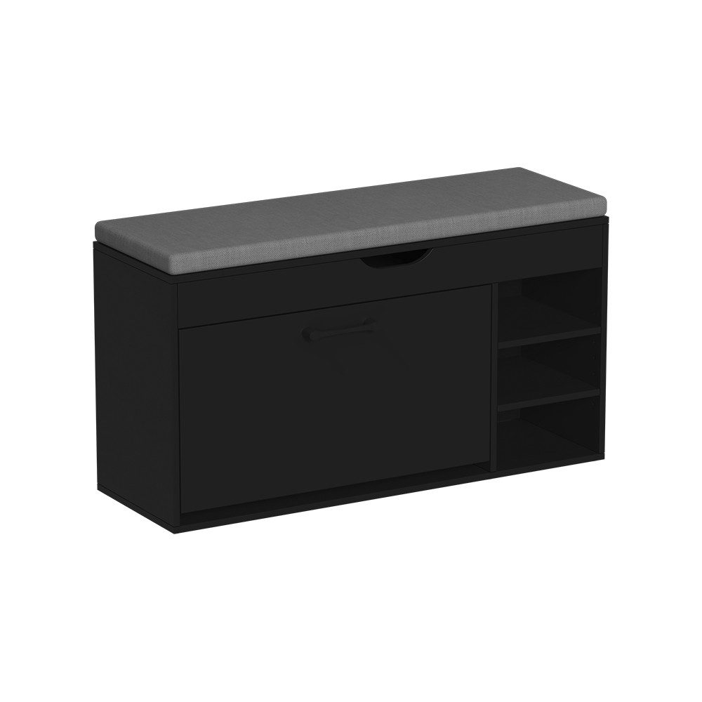 Vicco Schuhbank Solino, Schwarz/Grau, 90 x 50 cm mit Sitzfläche (1-St)