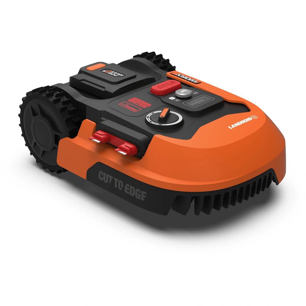 Worx Rasenmähroboter WR165E, (Komplett-Set, inkl. Akku, Ladegerät & Zubehör), Bluetooth, Wi-Fi, LCD Display, Regensensor orange