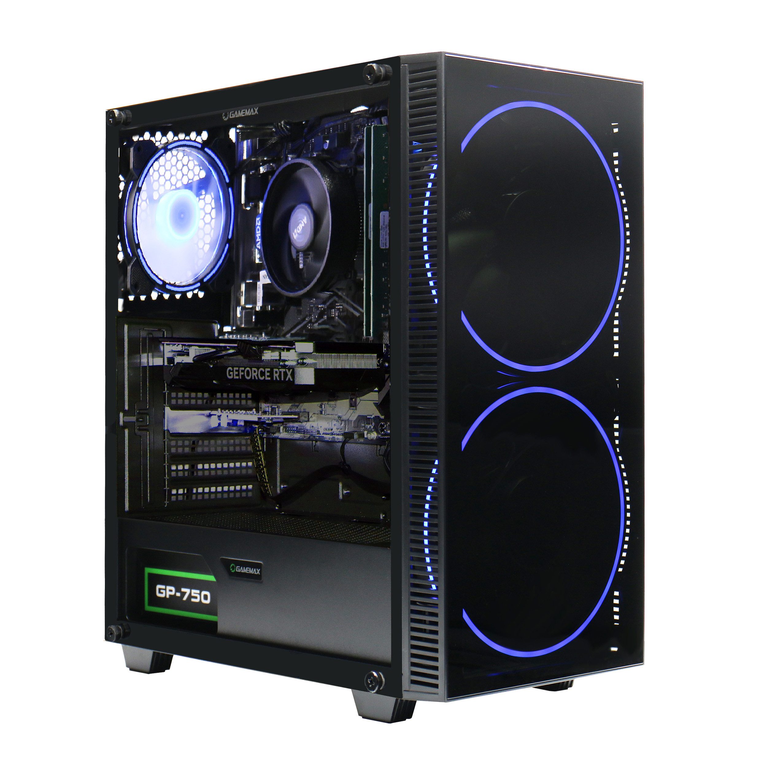 GAMEMAX Black Hole 7426 Gaming-PC (AMD Ryzen 5 7500F, RTX 4060, 32 GB RAM, 1000 GB SSD, Luftkühlung aktiv, Windows 11, DDR5 RAM)