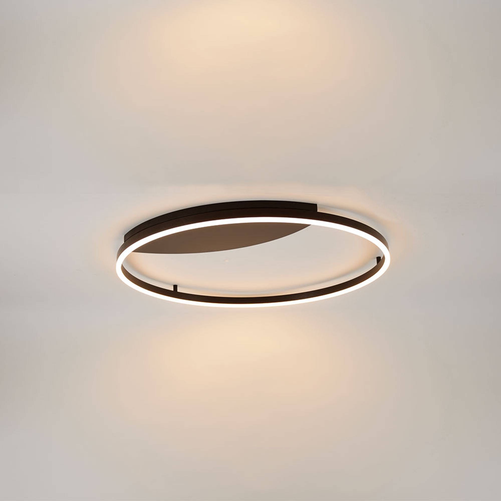 s.luce Deckenleuchte LED Ring Wandlampe & Deckenleuchte Dimmbar modern rund Schwarz, Warmweiß