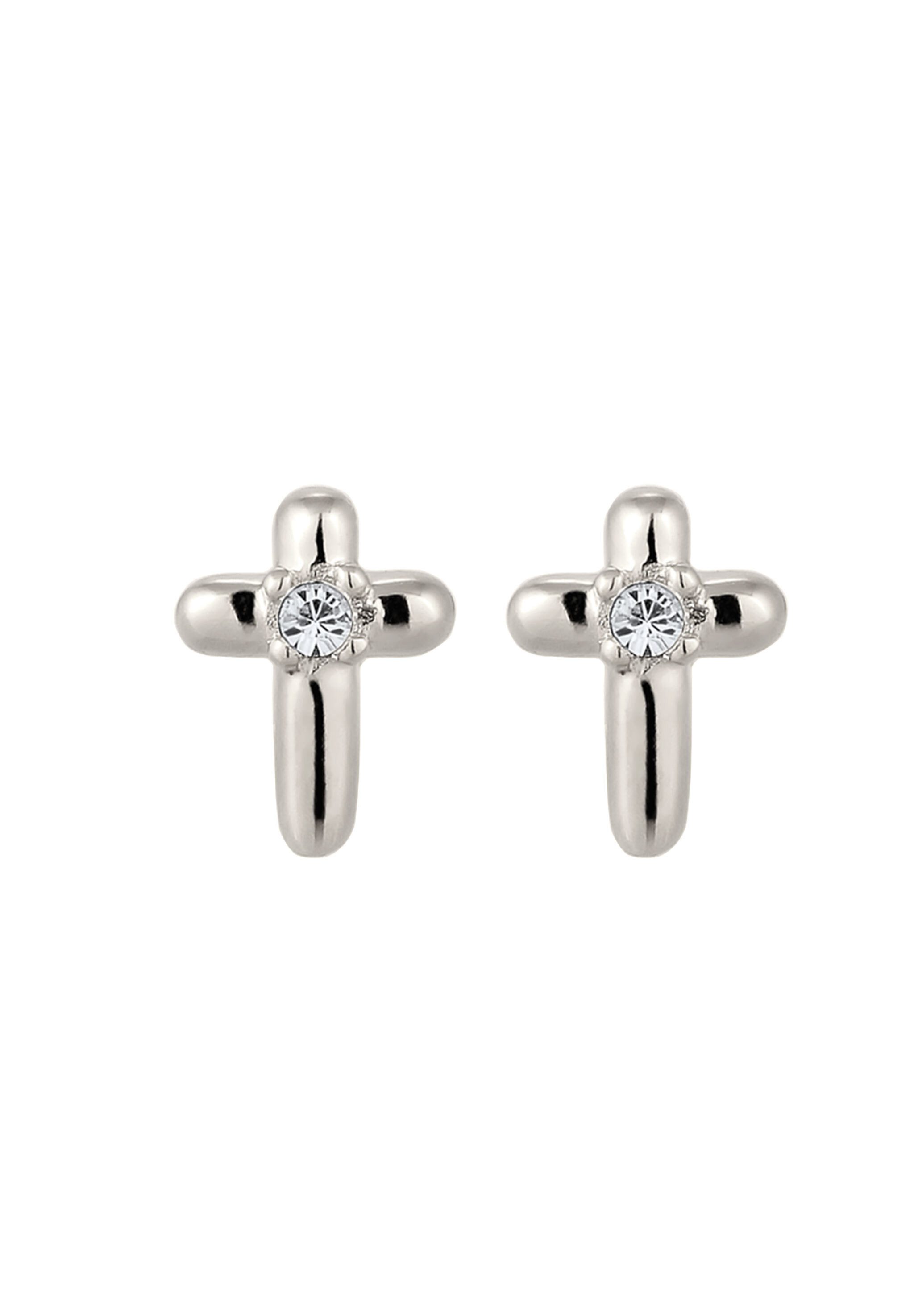 Elli Paar Ohrstecker Ohrstecker Kreuz mit Kristallen von Swarovski® 925 Sterling Silber