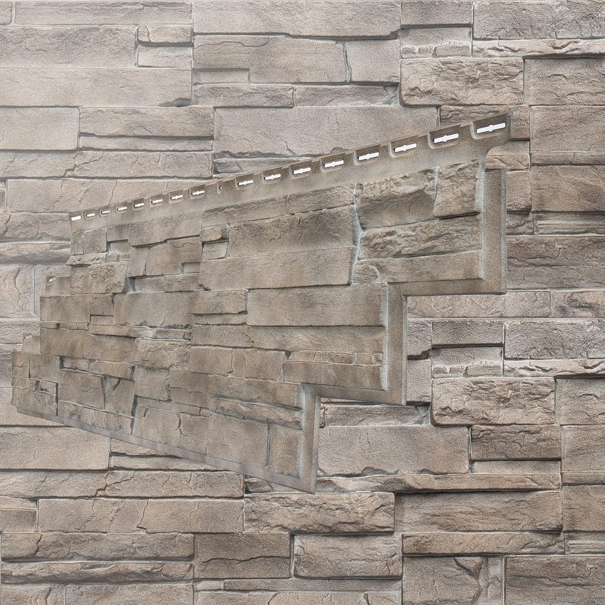 NOVIK Verkleidungspaneel NovikStone DS Platte 105x33cm 10 Stück 2,32qm Schichtstein flint, BxL: 33,34x105,41 cm, 0,375 qm, (Karton mit 10 Platten, 3,52 qm) Wandverkleidung mit 3-D-Effekt, problemlose Montage, Natursteinoptik