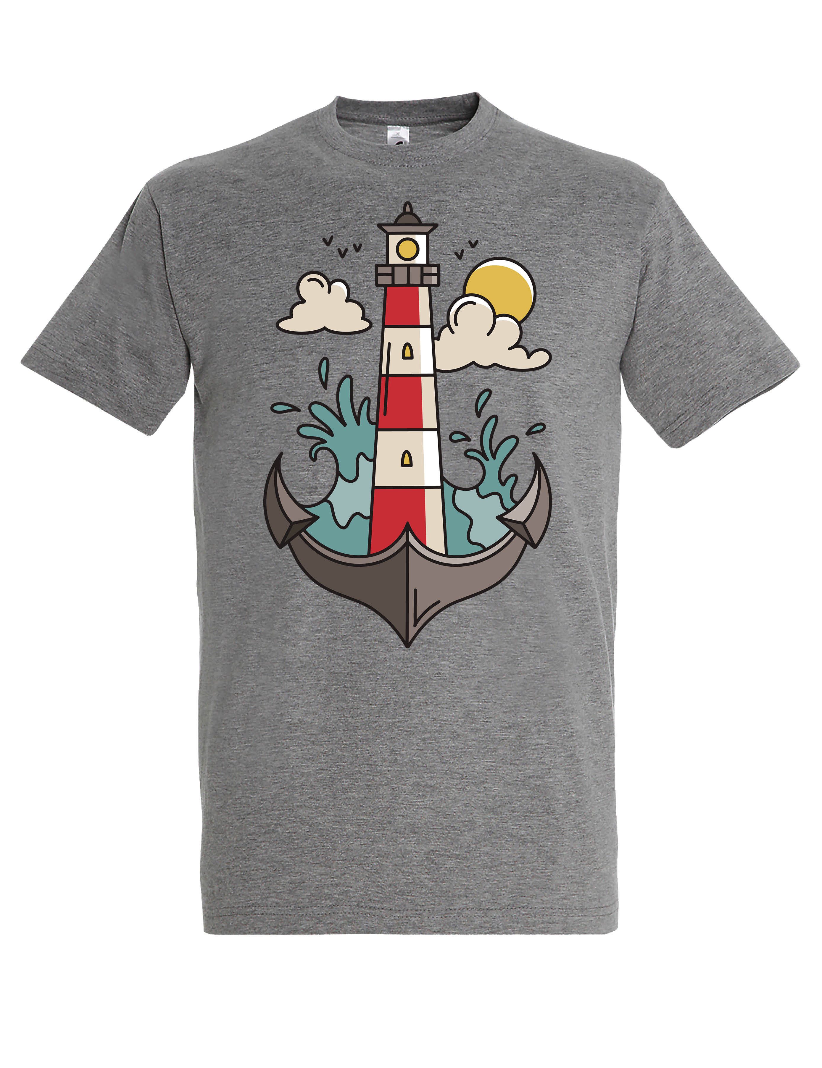 Print-Shirt "Anker Leuchtturm" Herren T-Shirt Lustigen Print Statement Geschenk