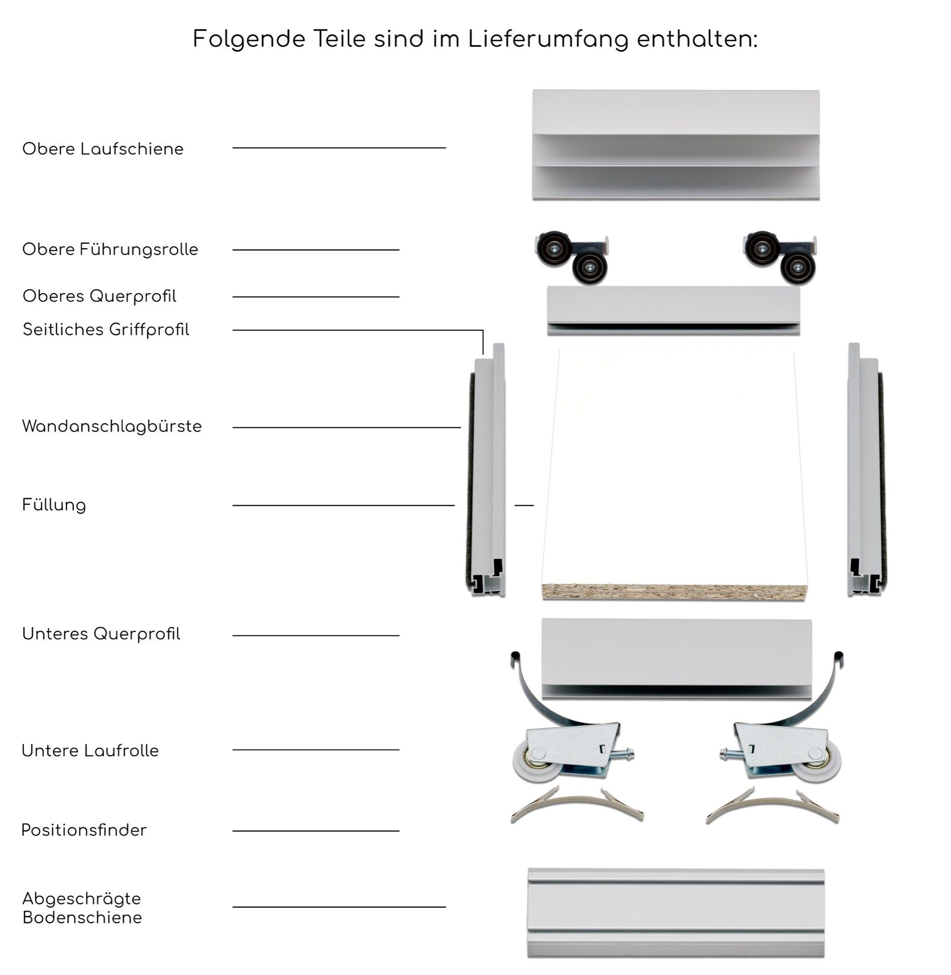 hibitaro Schiebetür 2-flügliger Schiebetür Bausatz mit günstig online kaufen