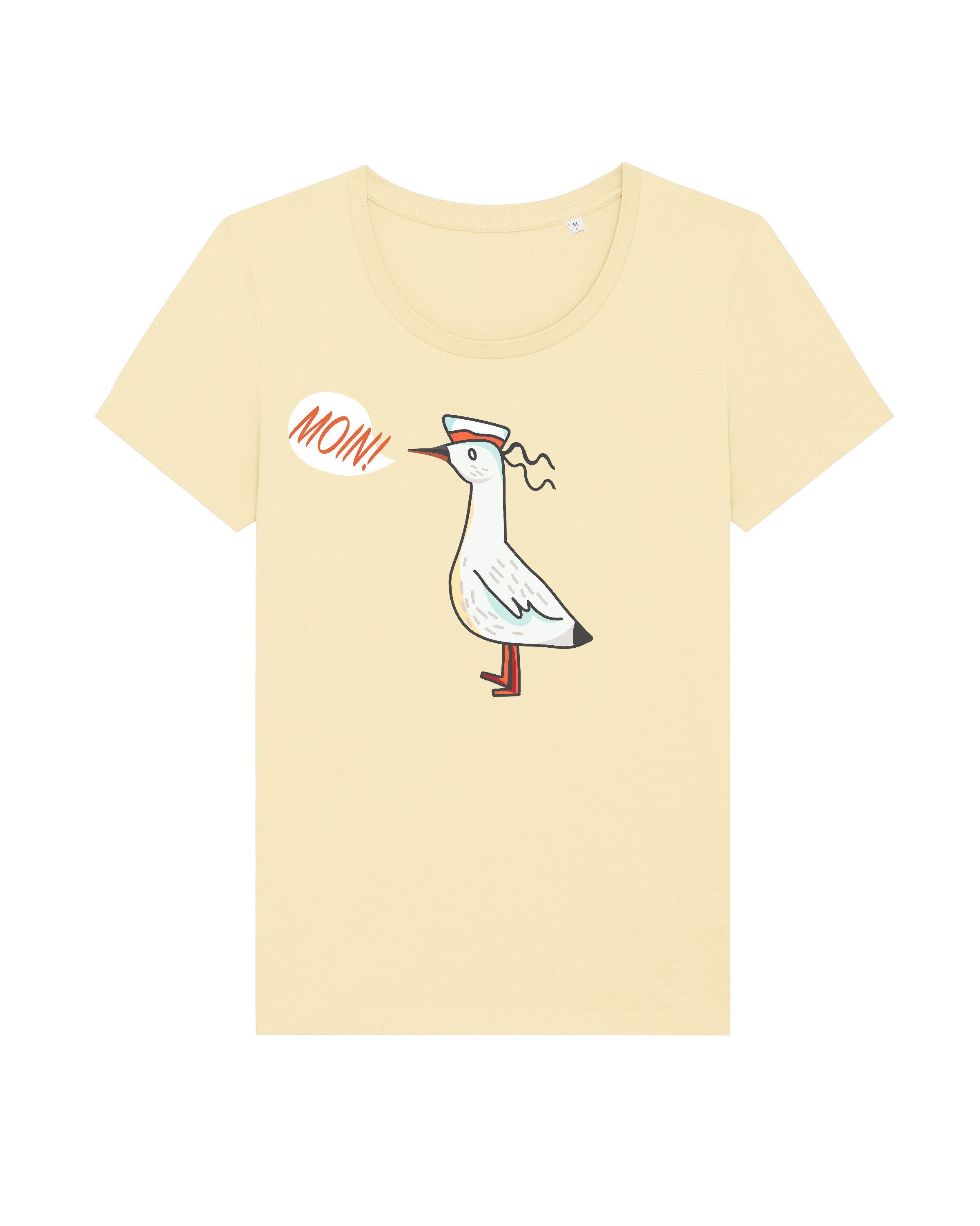 wat? Apparel Print-Shirt Moin Seagull (1-tlg) Butter