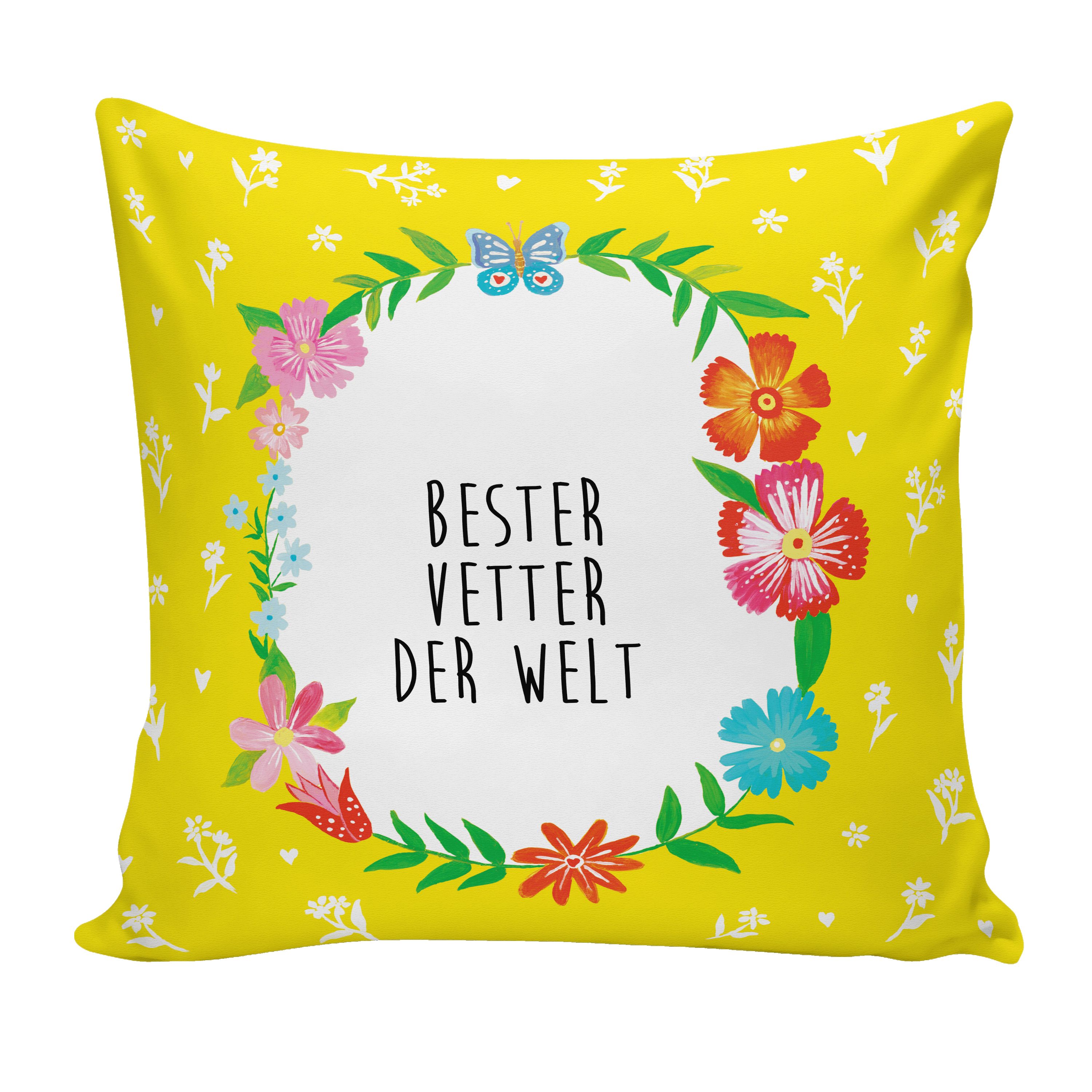 Mr. & Mrs. Panda Dekokissen Vetter - Weiß - Geschenk, Familie, Kopfkissen, Dekokissen, Sofakissen