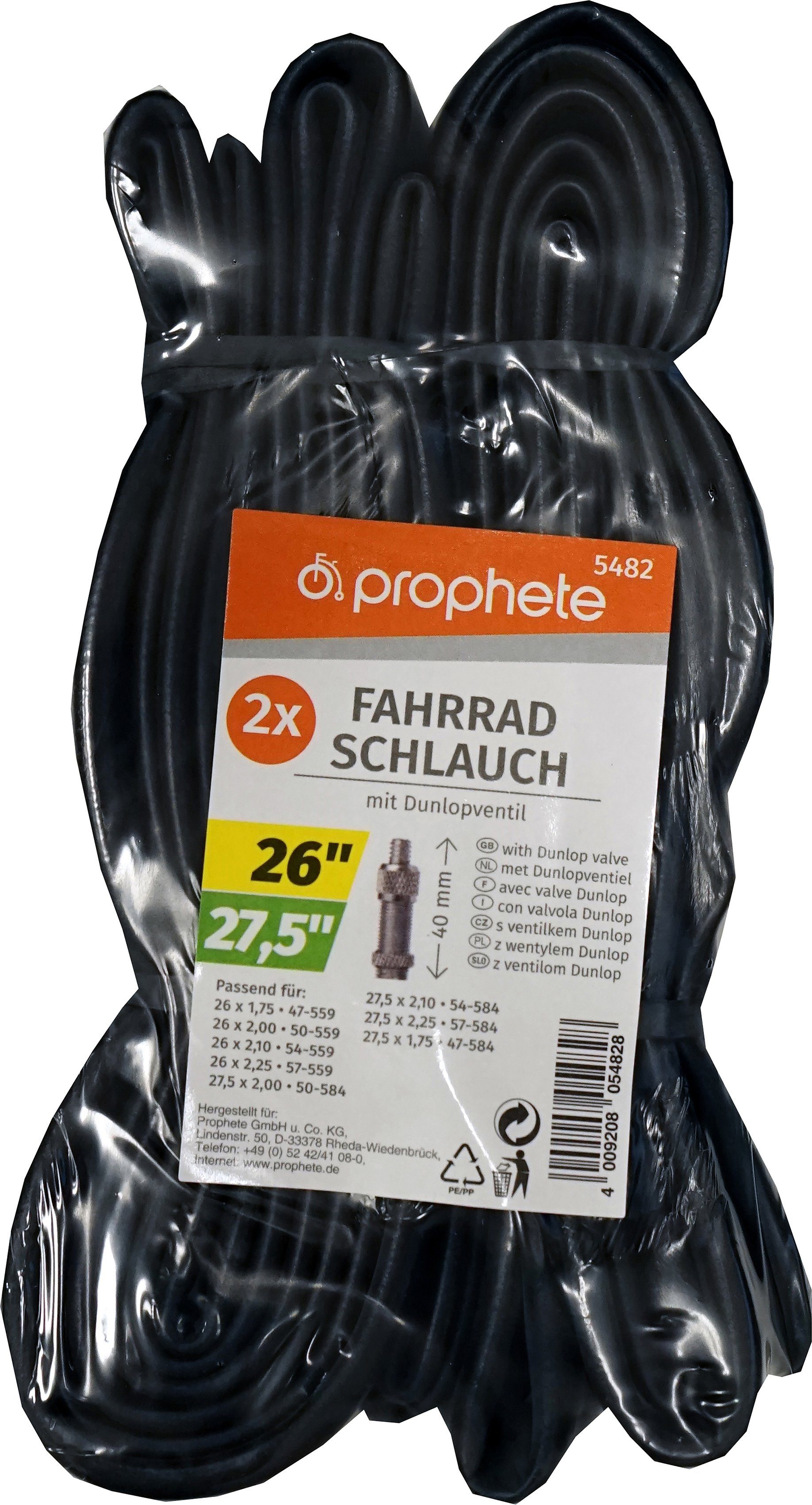 Prophete Fahrradschlauch, 26 Zoll (66,04 cm), (Set, 2-St)