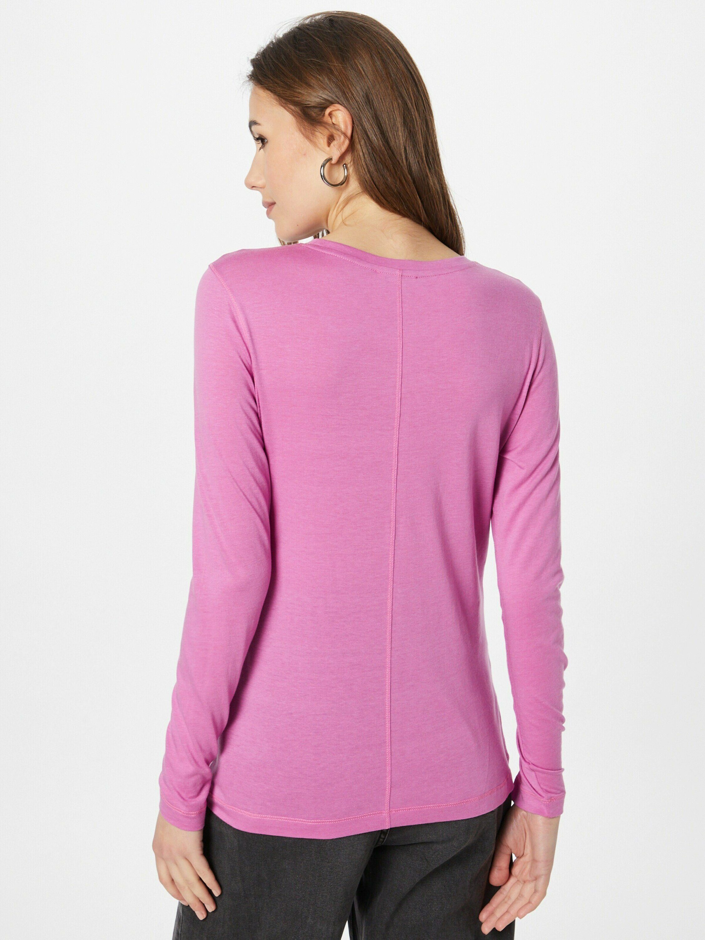 Plain/ohne Langarmshirt fuchsia Details Esprit pink (1-tlg)