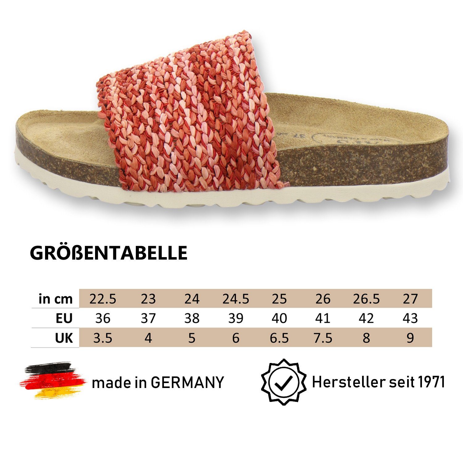 Made Fußbett, mit Damen Pantolette AFS-Schuhe 2101 in Germany für