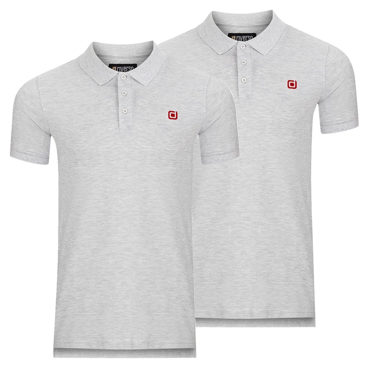 riverso Poloshirt Herren Polohemd RIVJohn Regular Fit (2-tlg) Basic Hemd aus 100% Baumwolle