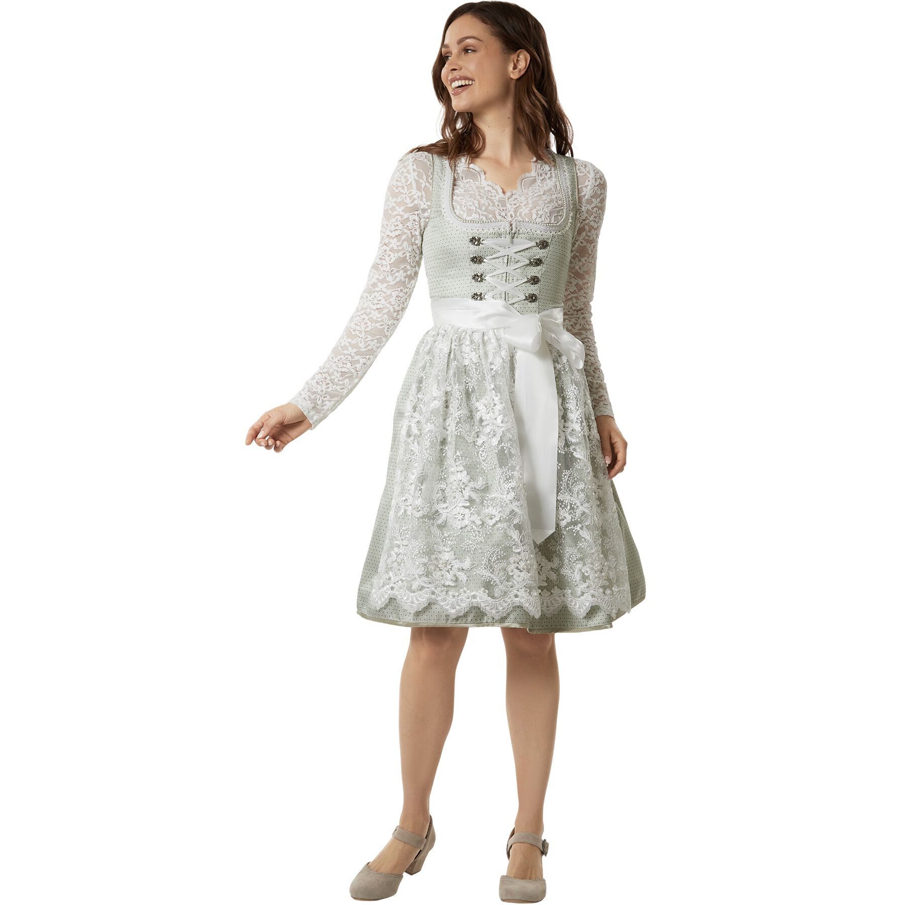 dressforfun Dirndl hochwertiges & elegantes Trachtenkleid Klara Minze (Premium Midi-Dirndl, Gr. 40) Optimal für Oktoberfest, zünftige Feste und traditionelle An – Bild 5 von 5