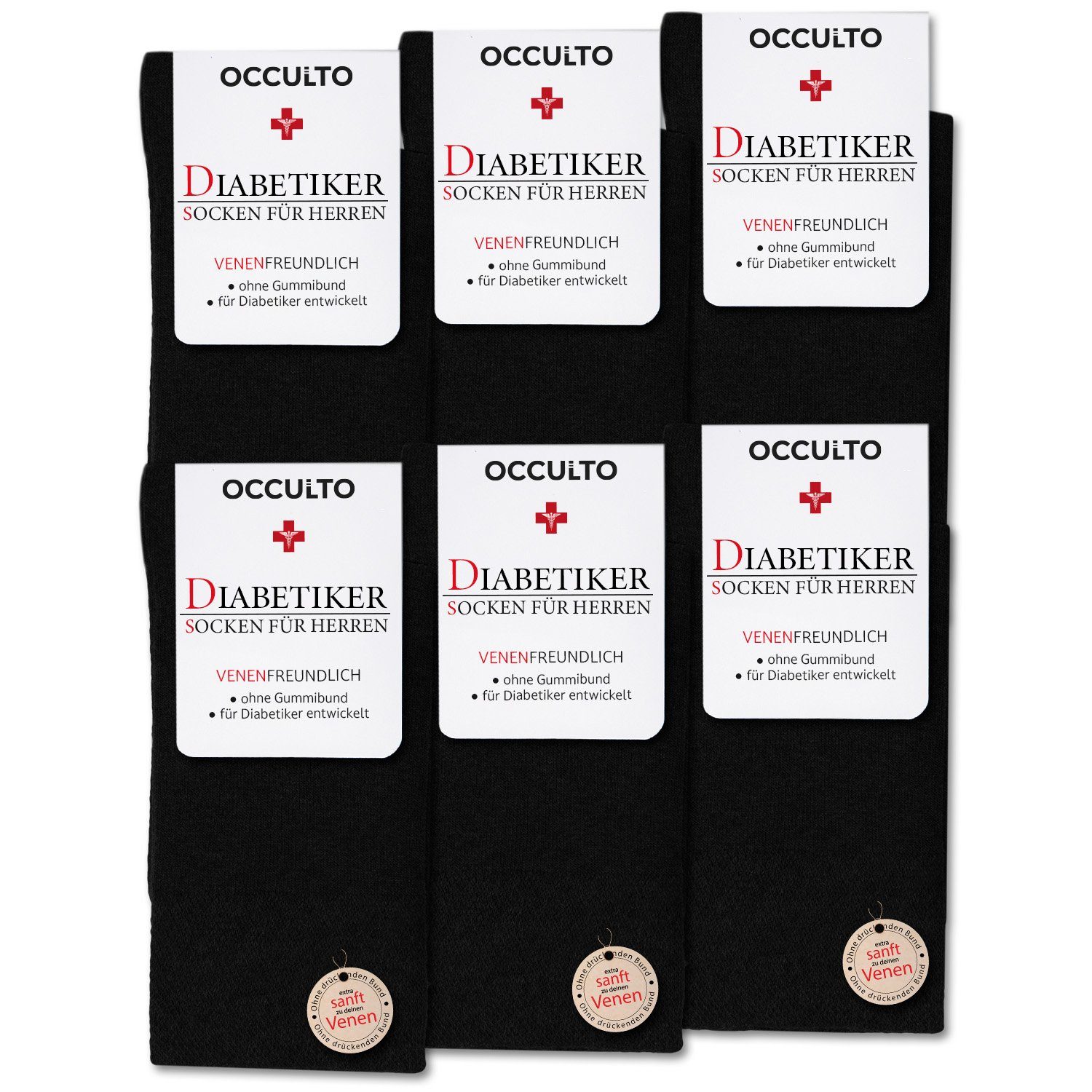 OCCULTO Basicsocken Socken Herren ohne Naht ohne Gummibund 6er Pack (Modell günstig online kaufen