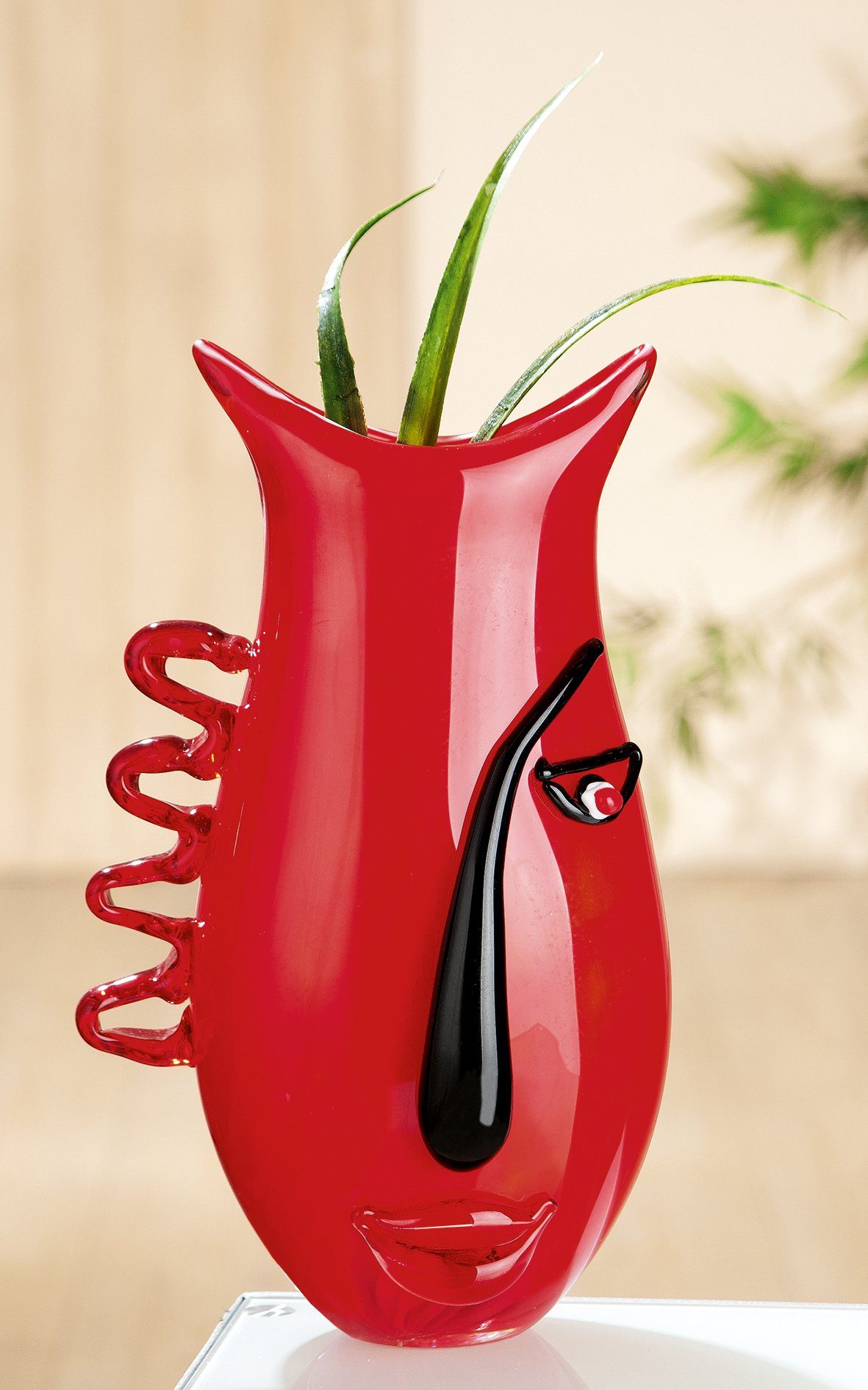GILDE GLAS art Tischvase Red Vase (1 St), aus Glas, Höhe ca. 33 cm
