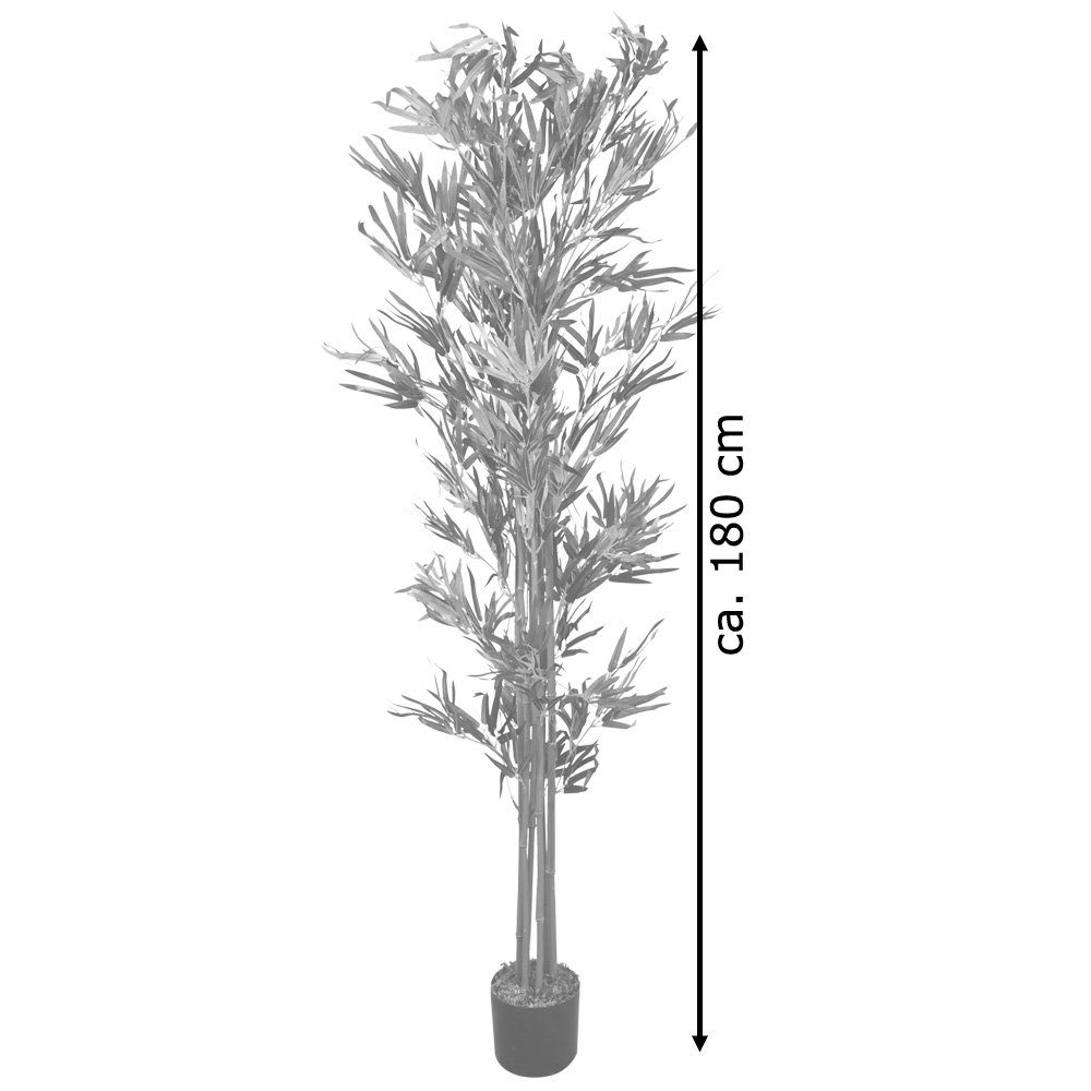 Kunstpflanze Bambus Kunstbaum Echtholz Decovego, Kunstpflanze Künstliche 180 Decovego cm Pflanze mit
