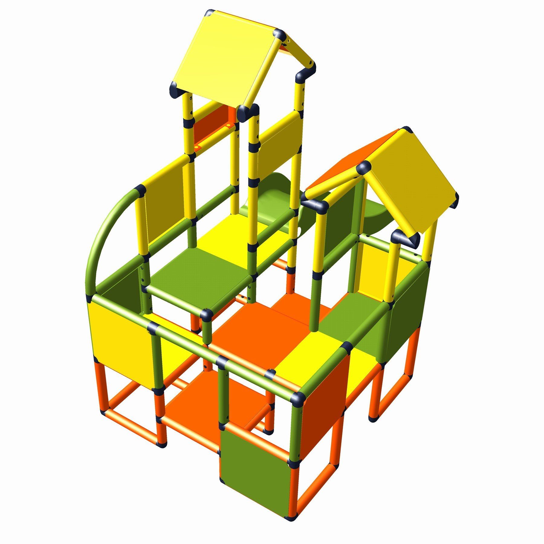 move Konstruktions-Spielset Kinderzimmer recyclebarem für für and Rutsche, Indoor das Kunststoff), Kleinkinder "Moritz" Outdoor, gelb Garten stic Klettergerüst orange apfelgrün oder Motoriktrainer (aus mit UV-beständigem den