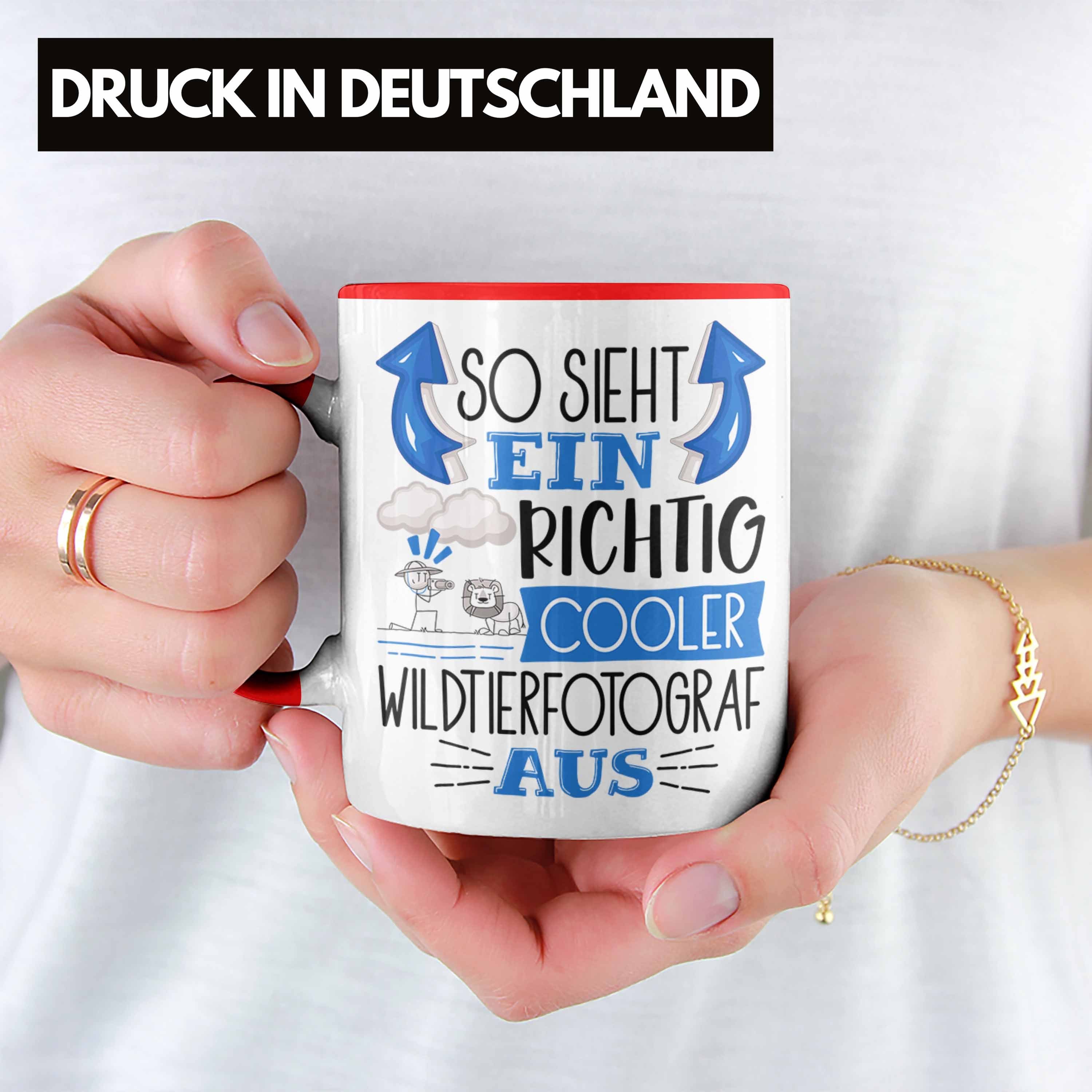 Cooler Wildtierfotograf So Geschenk Richtig Trendation Wi Aus Tasse Tasse Sieht Ein für Rot