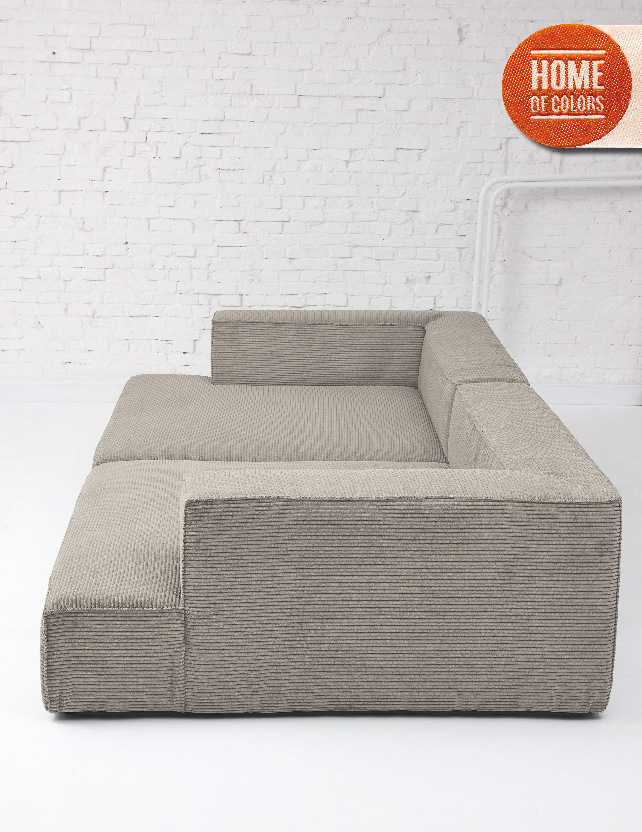 HOME OF COLORS Big-Sofa BIG CUBE – das kubische Megasofa mit extra-tiefem, soften Sitzgefühl, in weichem Cordstoff und vielen schönen Farben