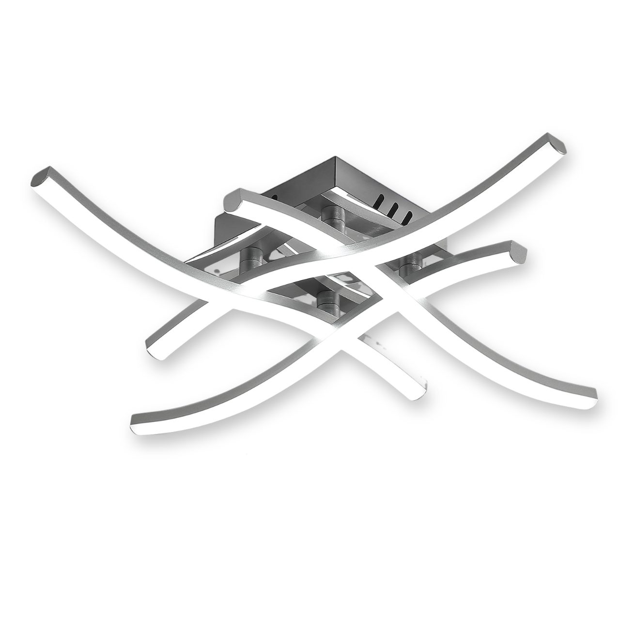 Riserva Deckenleuchten LED Deckenleuchte 28W dimmbar, Silber, Fernbedienung, LED wechselbar