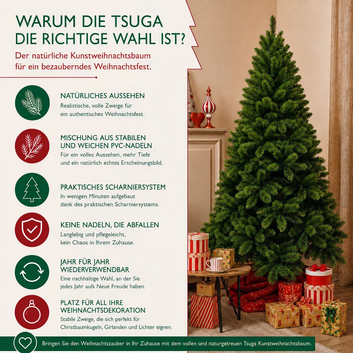 Triumph Tree Künstlicher Weihnachtsbaum Triumph Tree Tsuga Weihnachtsbaum gruen TIPS 190 - h120xd86cm