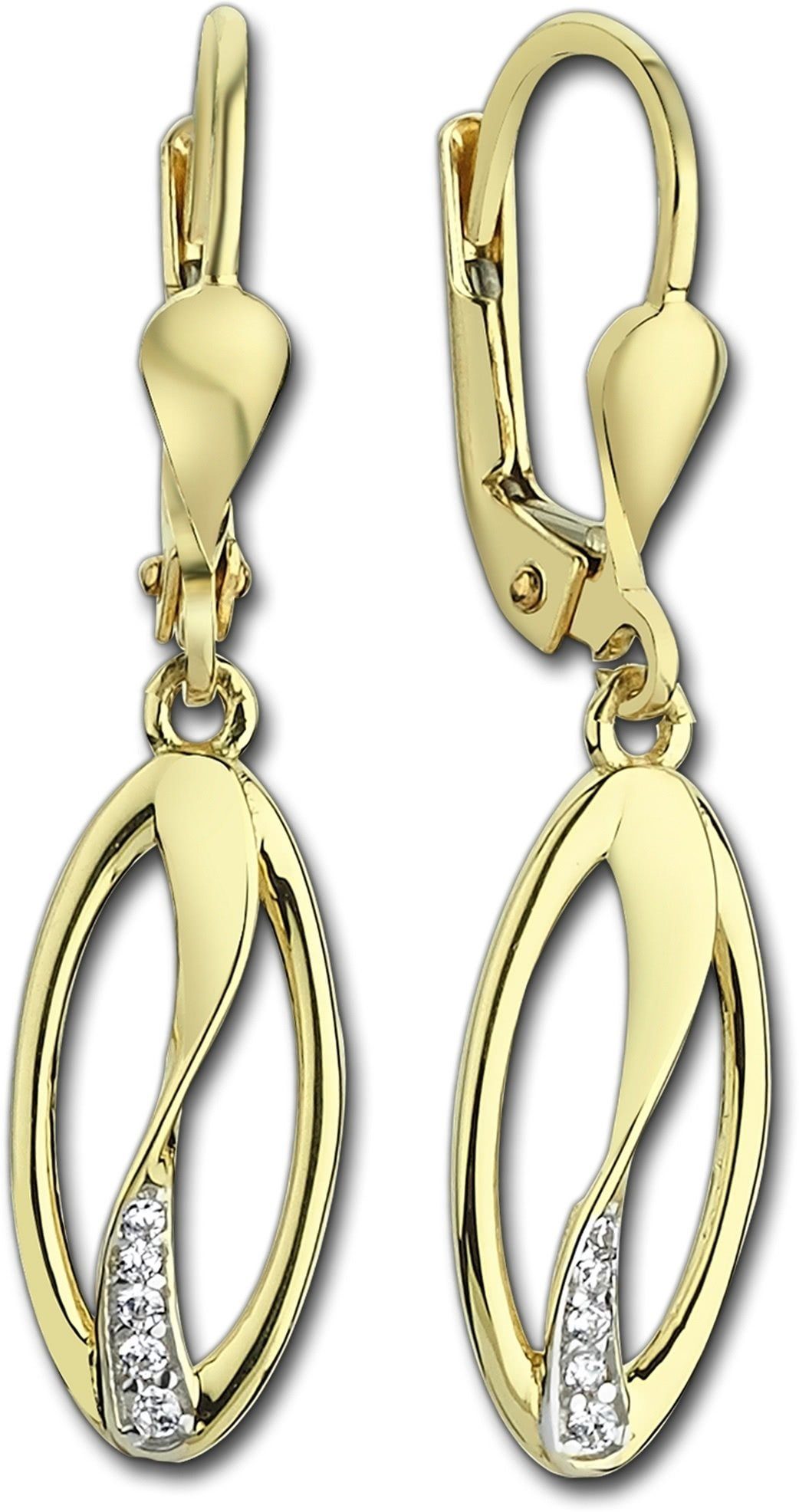 Balia Paar Ohrhänger Balia Damen Ohrhänger Gelbgold 8K (Ohrhänger), Damen Ohrhänger Oval aus 333 Gelbgold - 8 Karat, Länge ca. 3cm
