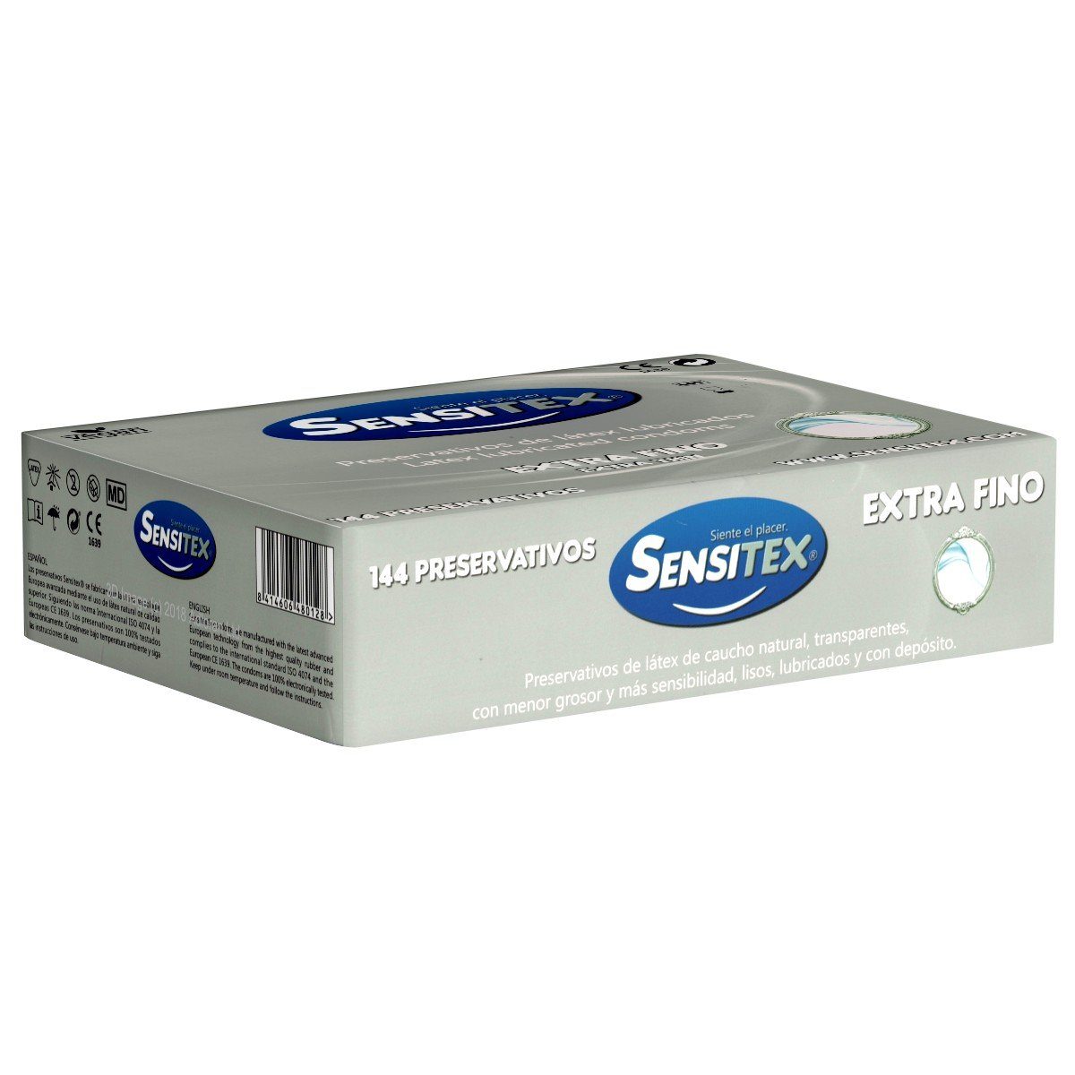 Sensitex Презервативы Extra Fino (Thin) extra dünne Презервативы, Packung mit, 144 St., Vorratsbox, Großpackung, gefühlsechte und vegane Презервативы
