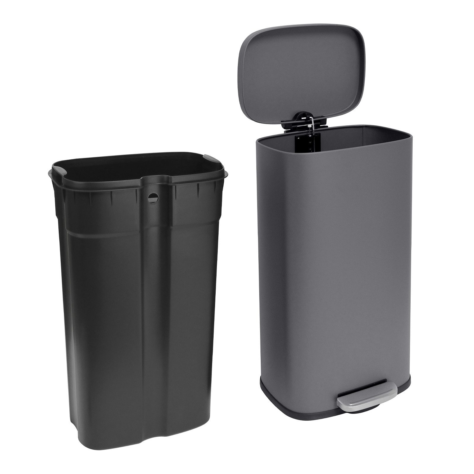 Svita TQ30 Mülleimer 30L Treteimer Abfallbehälter Softclose Deckel Grau