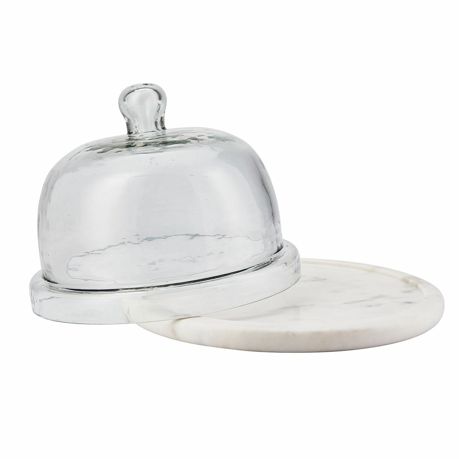 Mirabeau Vorratsdose Glasglocke mit Platte Barnsdale klar/weiß, Glocke: Glas, Platte: Marmor – Bild 2 von 5