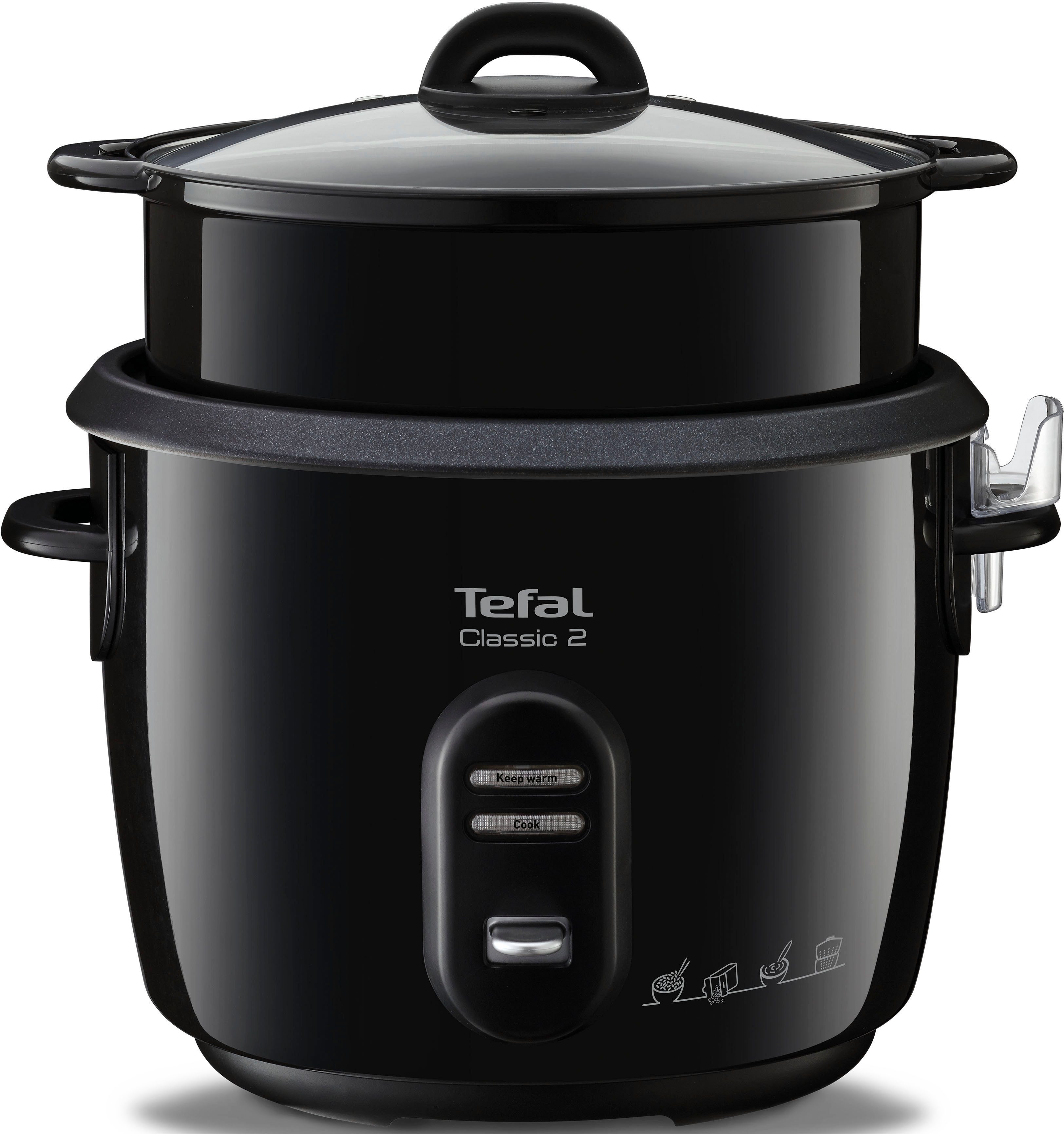 Tefal Reiskocher RK1038 New Classic, 600 W, 2 Programme, 5 L Kapazität, Warmhaltefunktion, Dampfgarfunktion