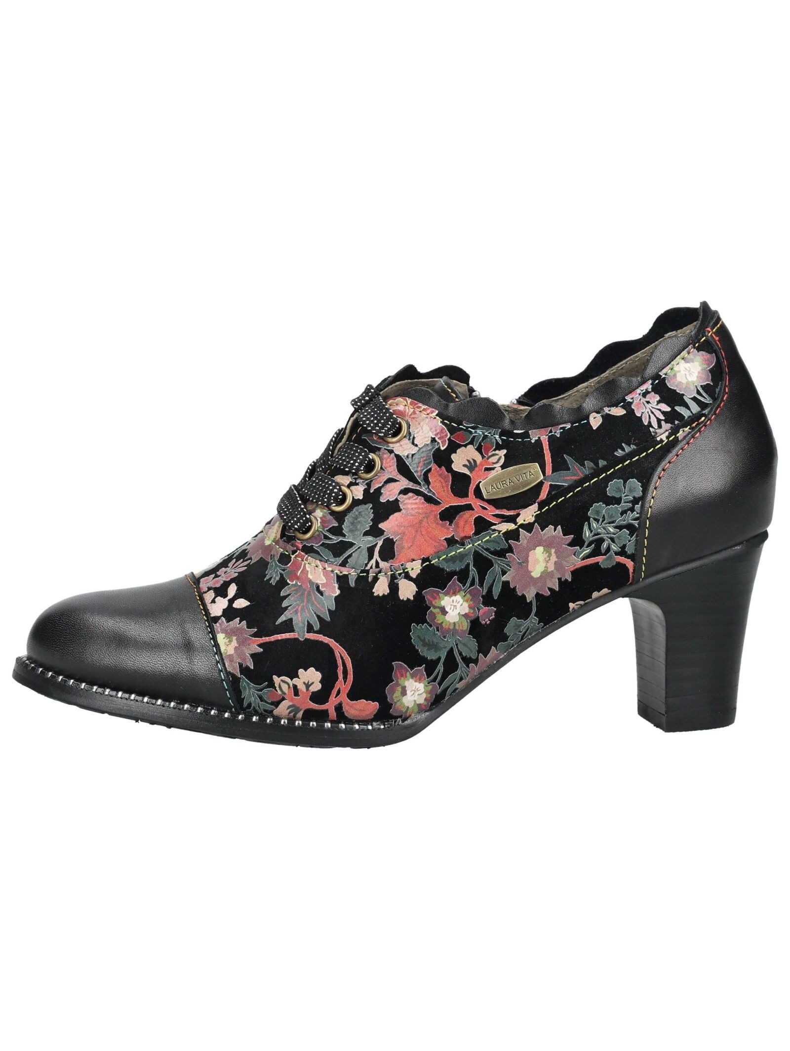 LAURA VITA Pumps Leder/Textil . Schnürpumps