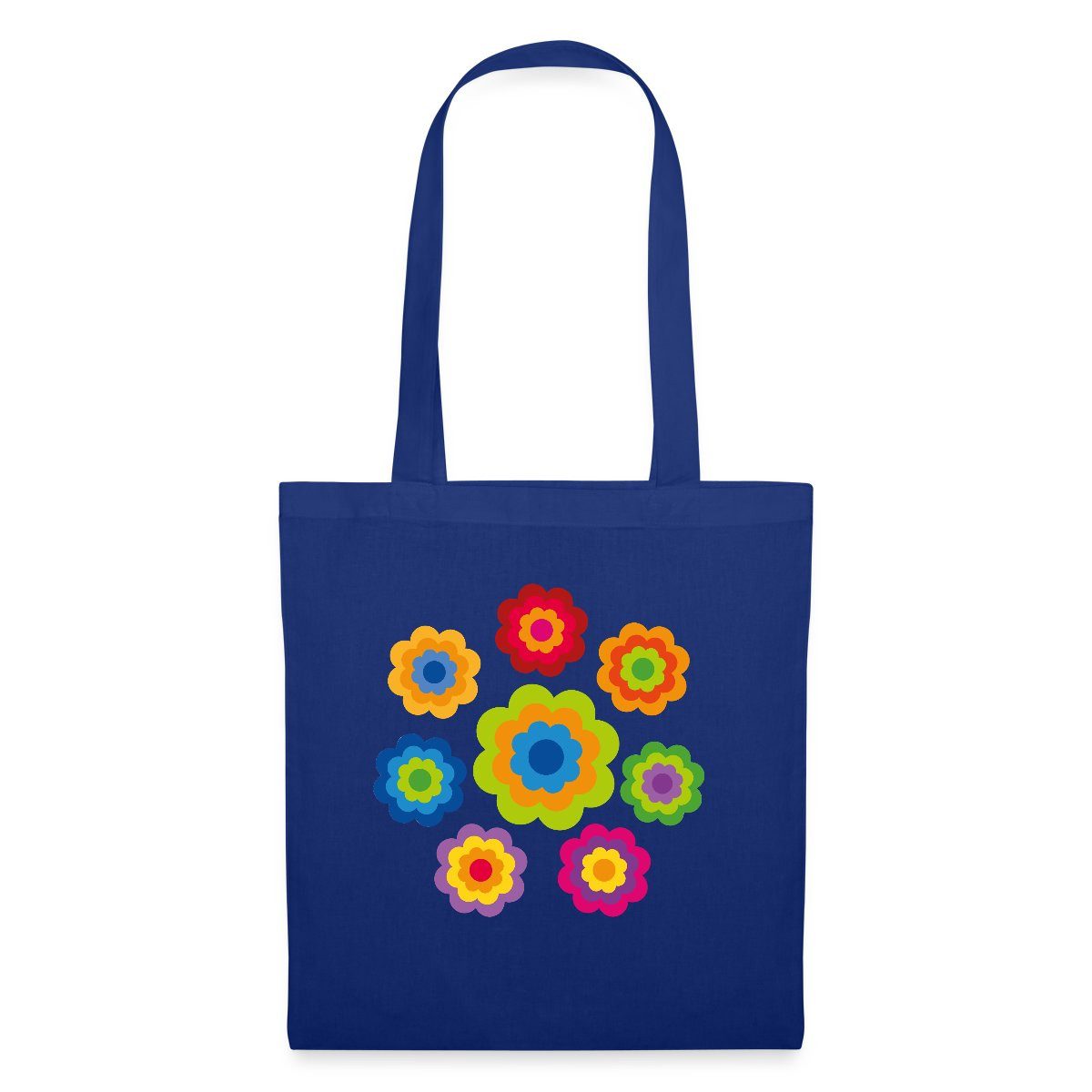 Spreadshirt Henkeltasche 70er Jahre Hippie Flower Power Kostüm Blumen Fasching Stoffbeutel (1-tlg)