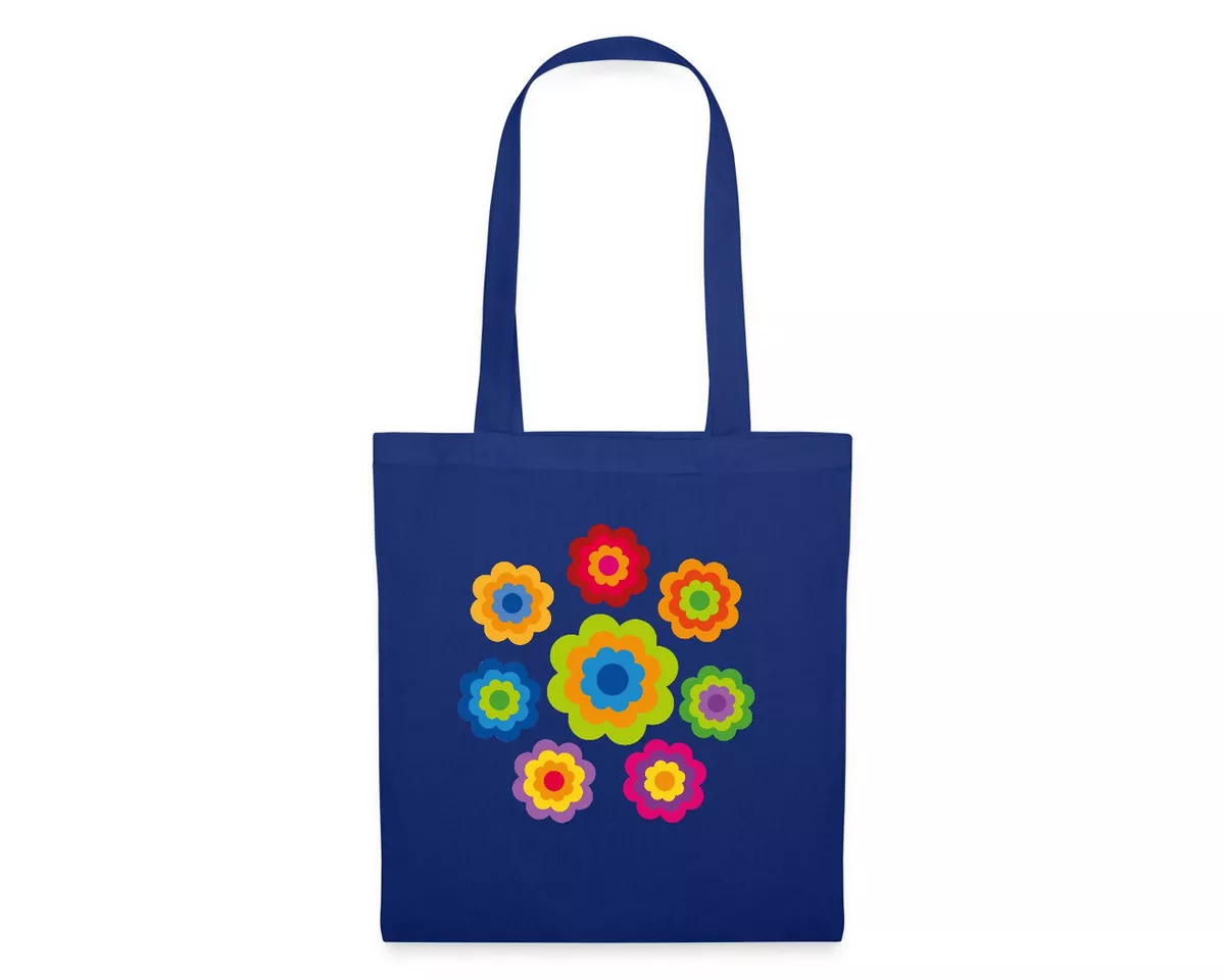 Spreadshirt Henkeltasche 70er Jahre Hippie Flower Power Kostüm Blumen Fasching Stoffbeutel (1-tlg)