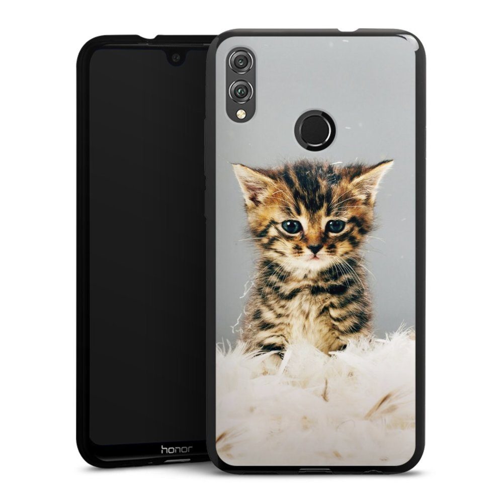 DeinDesign Handyhülle Katze Haustier Feder Kitty, Huawei Honor 8X Silikon  Hülle Bumper Case Handy Schutzhülle