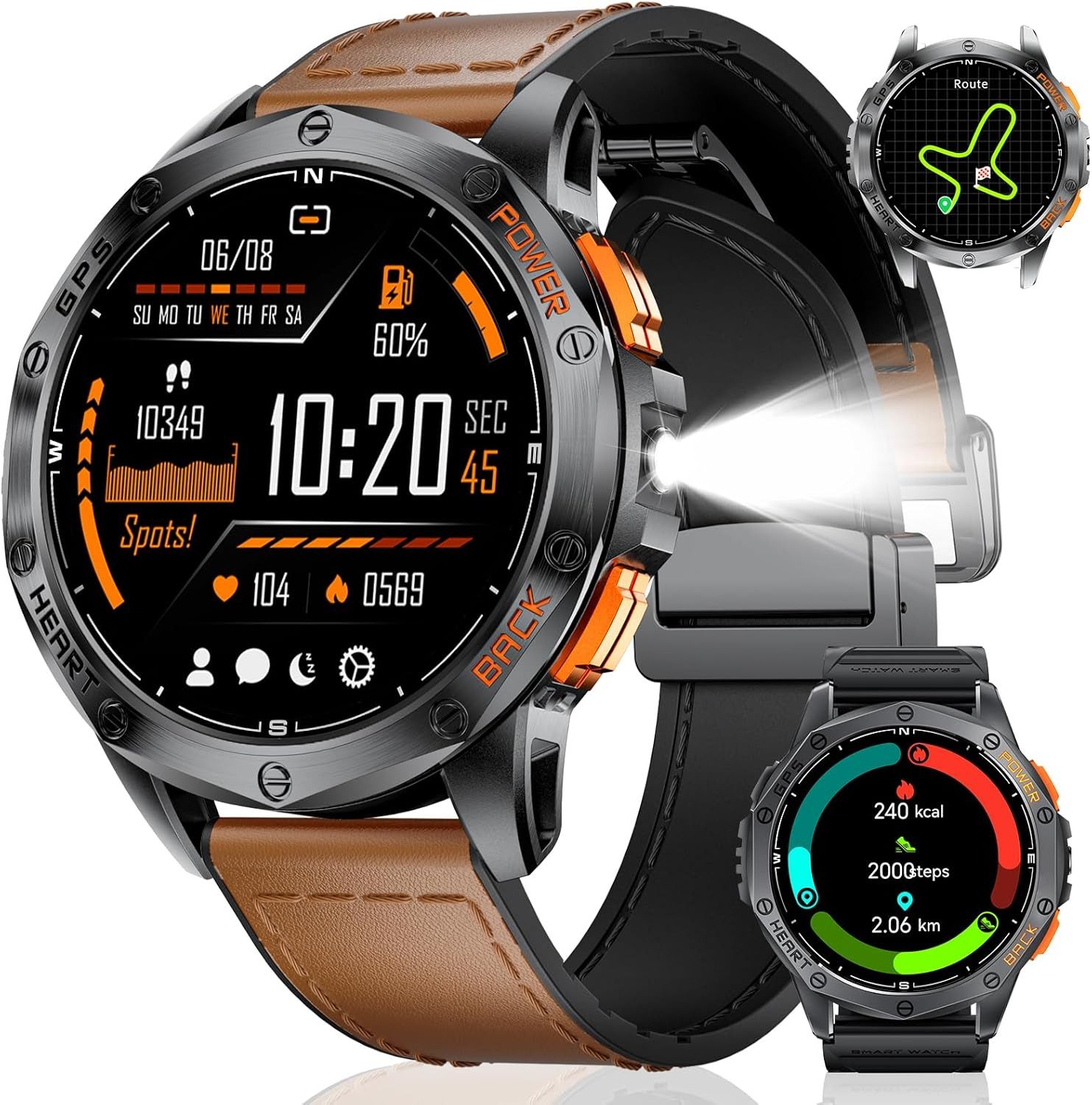 Lige DM1-F Smartwatch (3,6 cm, android ios), OUTDOOR SMARTWATCH MIT GPS, SENSORTECHNIK
