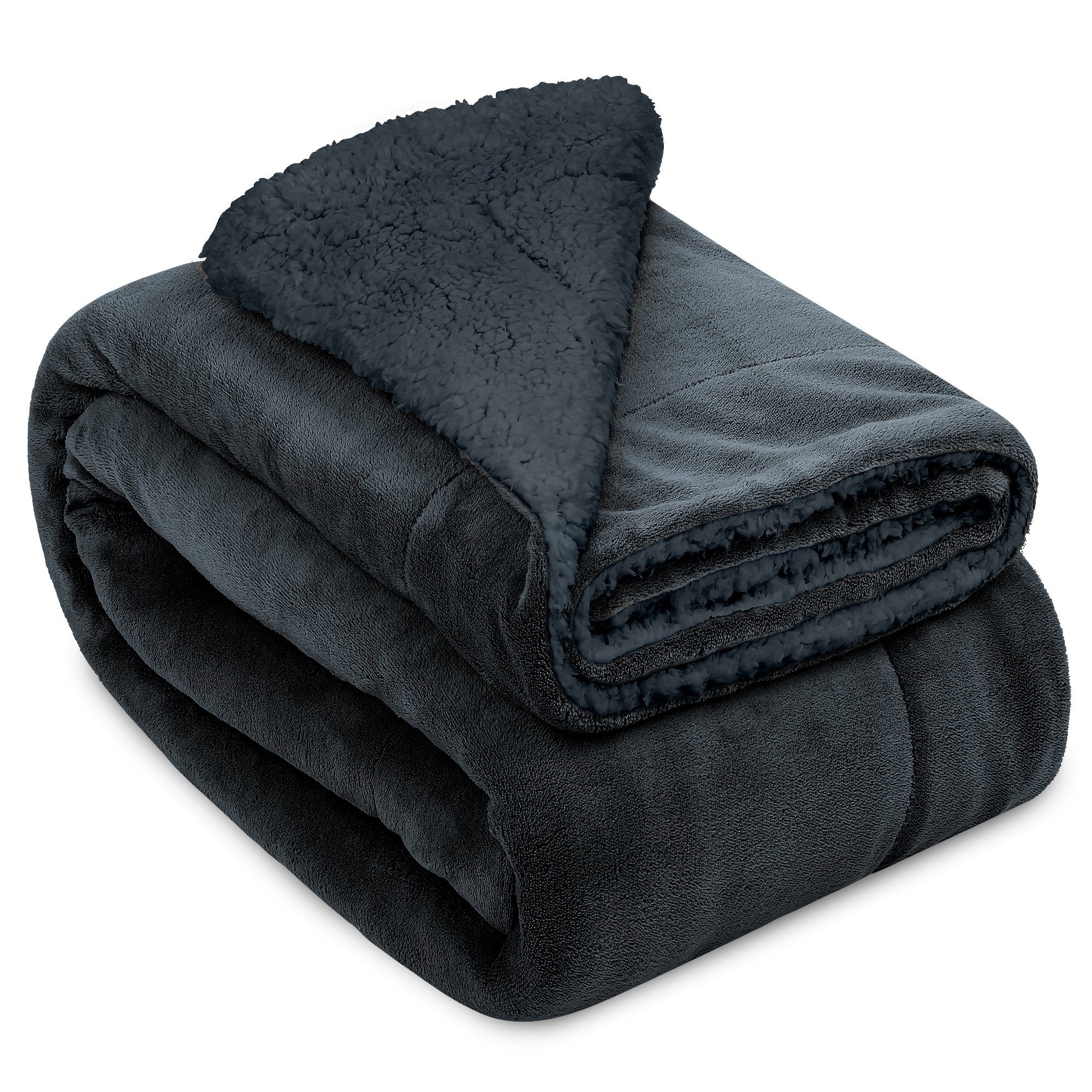 Wohndecke Sherpa Decke Wohndecke Kuscheldecke Anthrazit Alina, 150x200cm, Beautissu, Sherpa Decke Wohndecke Kuscheldecke 150x200cm Anthrazit – Warme Decke
