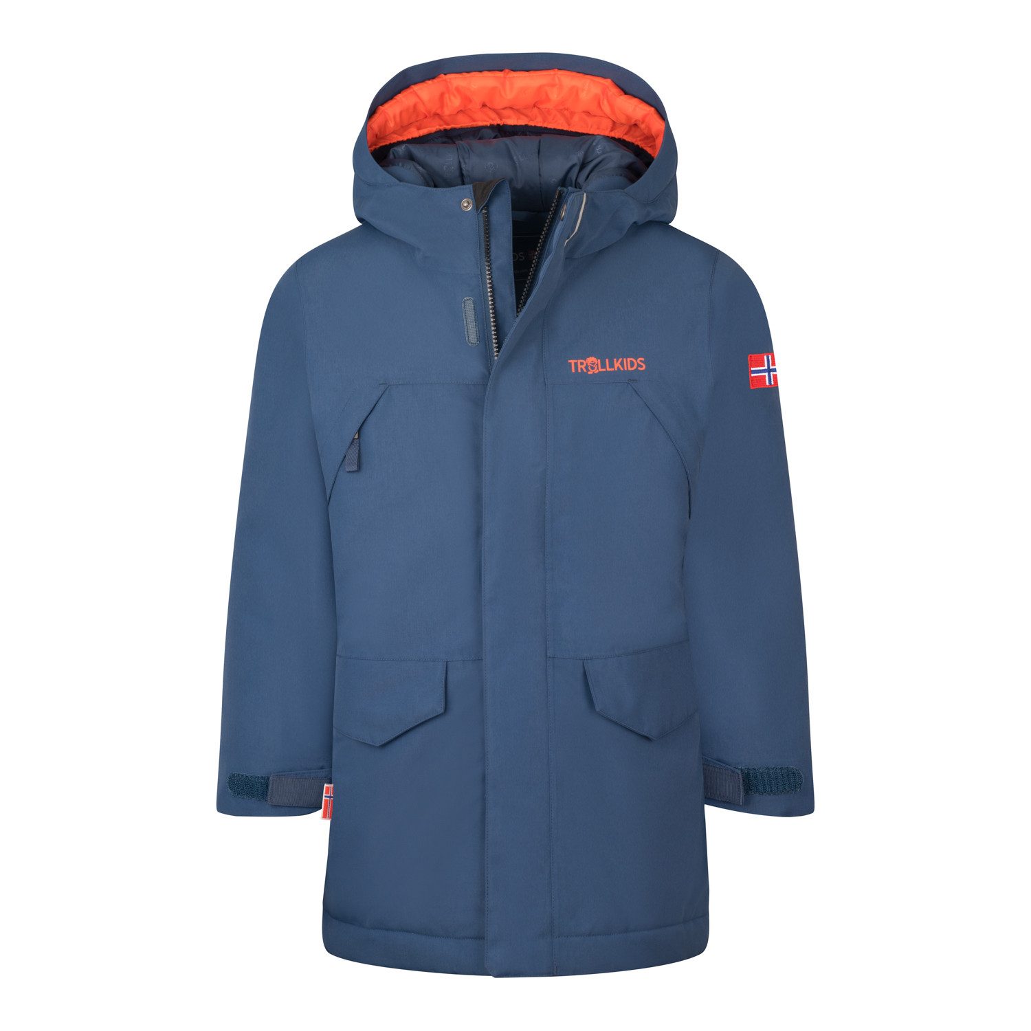 TROLLKIDS Parka KIDS HARSTAD JACKET warm wattiert, wasserdicht, mit fester, verstellbarer Kapuze