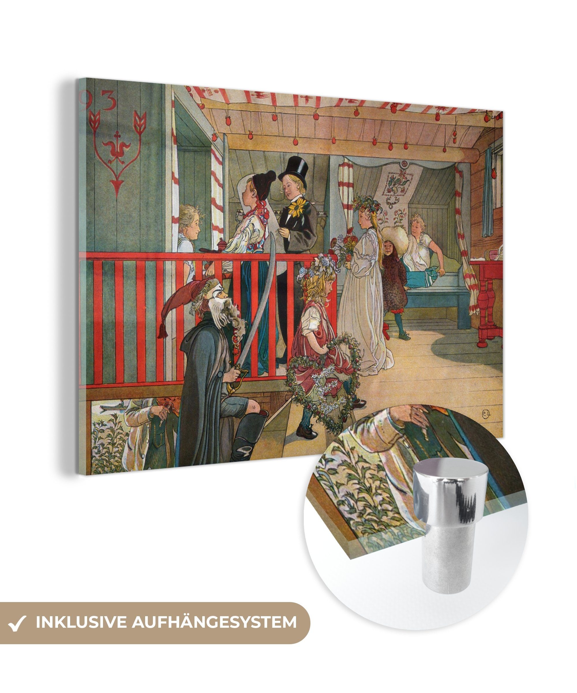 MuchoWow Acrylglasbild Ein Tag zum Feiern - Carl Larsson, (1 St), Acrylglasbilder Wohnzimmer & Schlafzimmer | Bilder