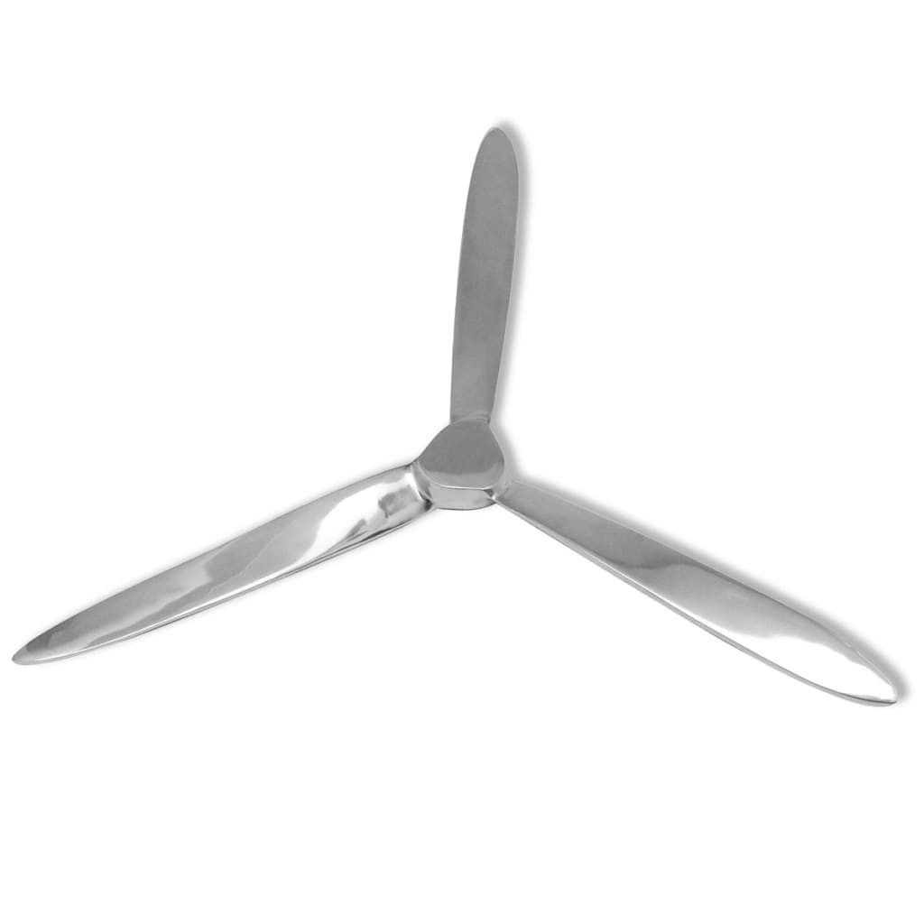 vidaXL Skulptur Wanddekoration Propeller Silbern 70cm Aluminium