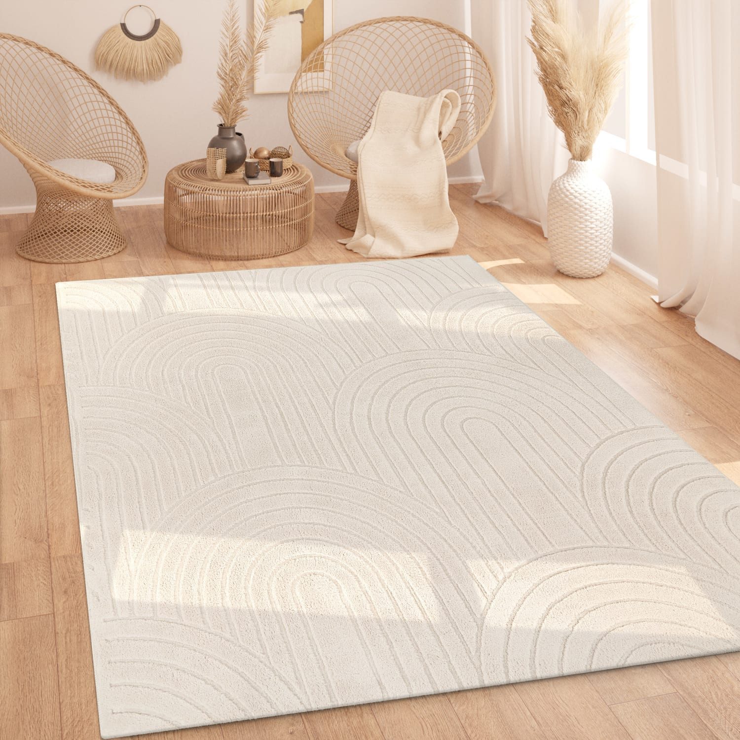 KADIMA DESIGN Teppich waschbar Struktur Wohnzimmer schmutzabweisend Teppich günstig online kaufen