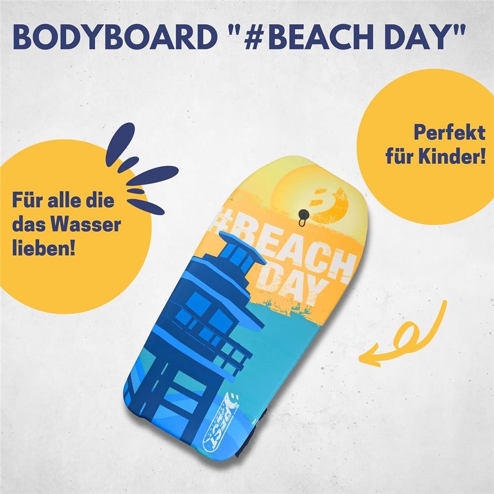 Best Sporting Bodyboard Kinder #Beach Day, Kinder-Surfbrett, 92 cm, Maximale Belastbarkeit bis 75 kg