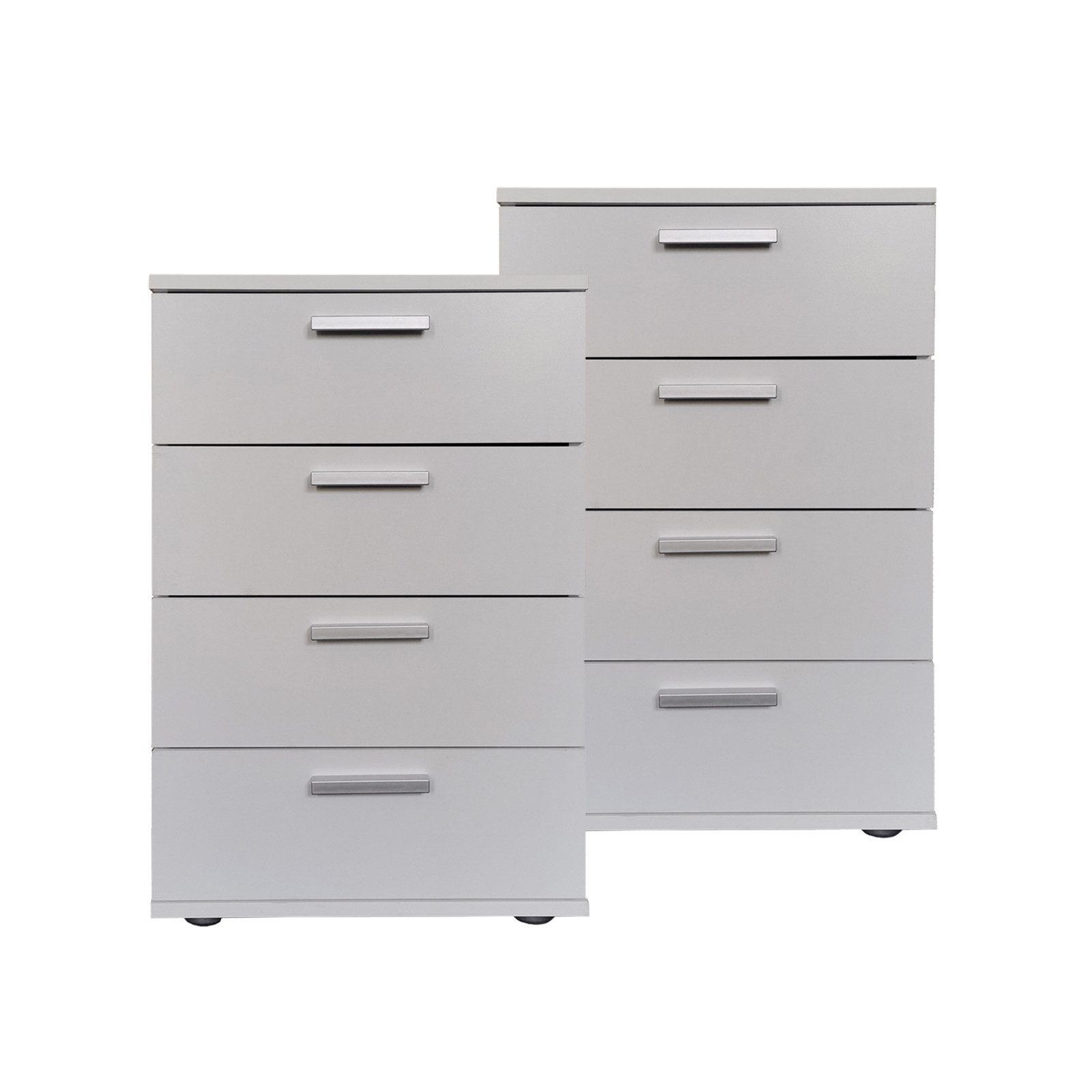 HTI-Living Nachtschrank Nachtkommode 4 Schubladen Nina Weiß 2er-Set (Set, 2 günstig online kaufen