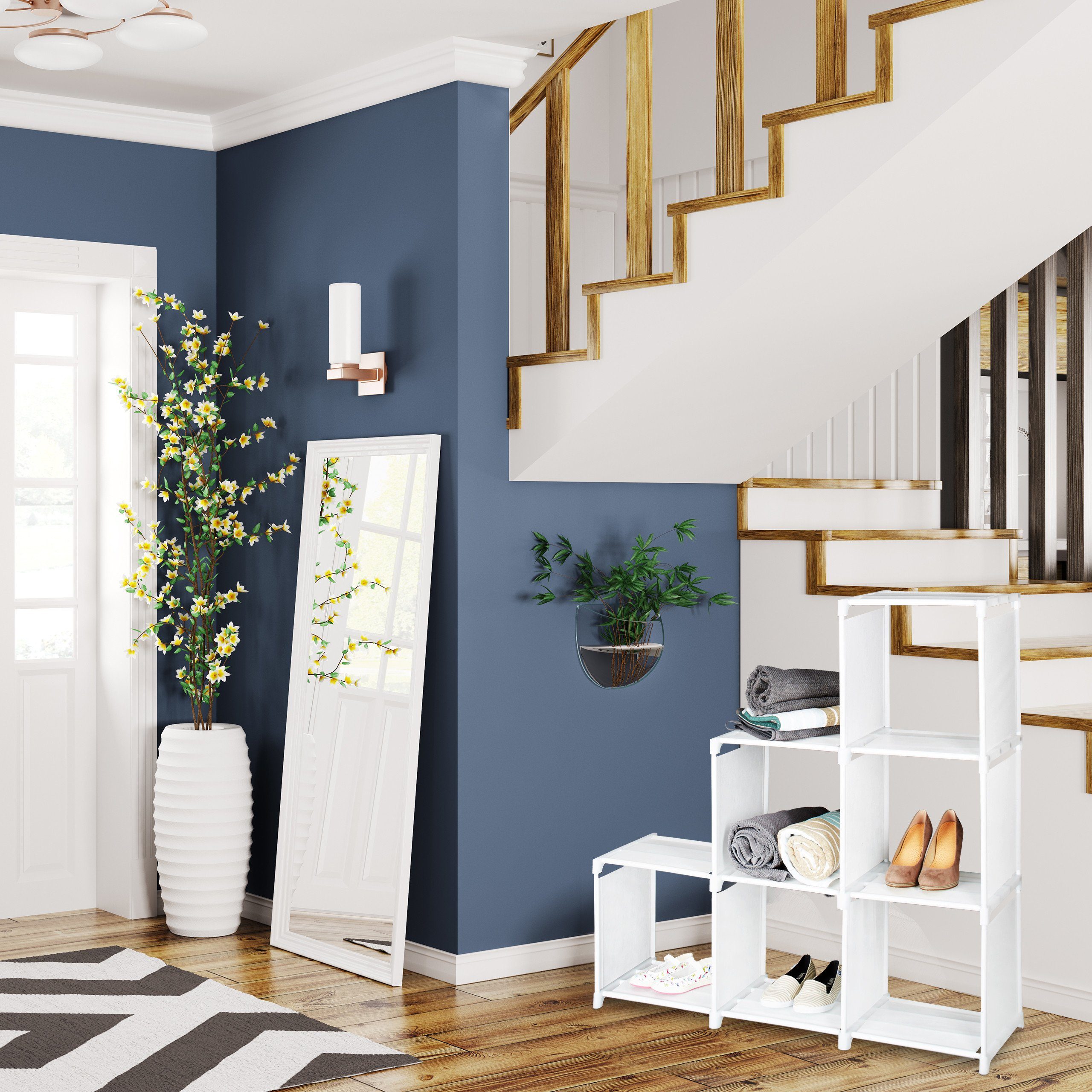 relaxdays Stufenregal mit 6 Fäch, weiß günstig online kaufen