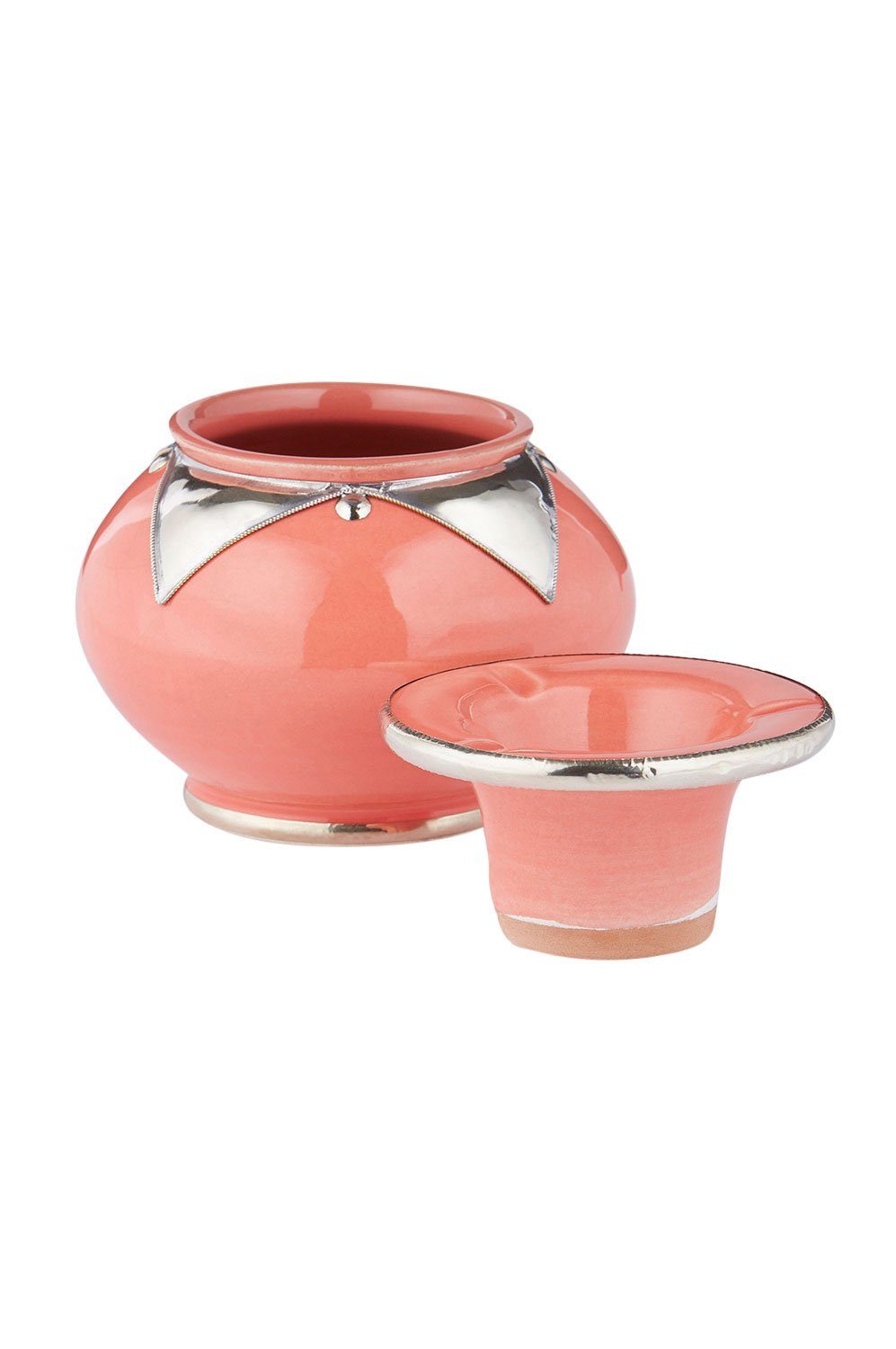 Marrakesch Orient & Mediterran Interior Aschenbecher Marokkanischer Aschenbecher Kanita Deko aus Keramik in Rosa 11 cm, Handarbeit