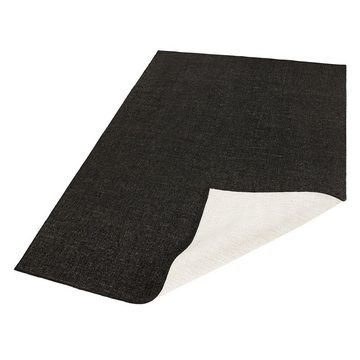 Teppich In- & Outdoor Wendeteppich Uni Miami Schwarz Creme, NORTHRUGS, rechteckig, Höhe: 5 mm