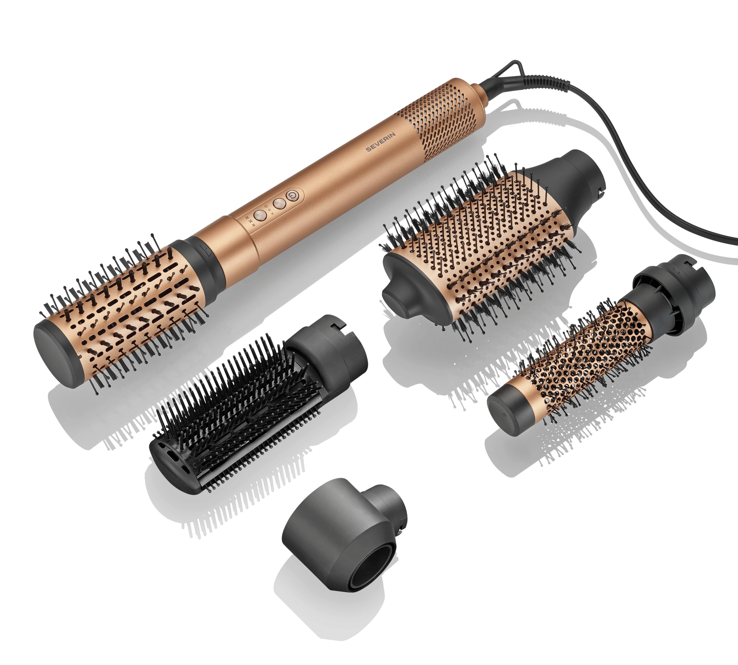 Severin Multihaarstyler S-Style Multi-Styler Pro, WL 0685, 5 Aufsätze, Föhn - Trockner - Volumisieren - Locken - Glätten, bronze