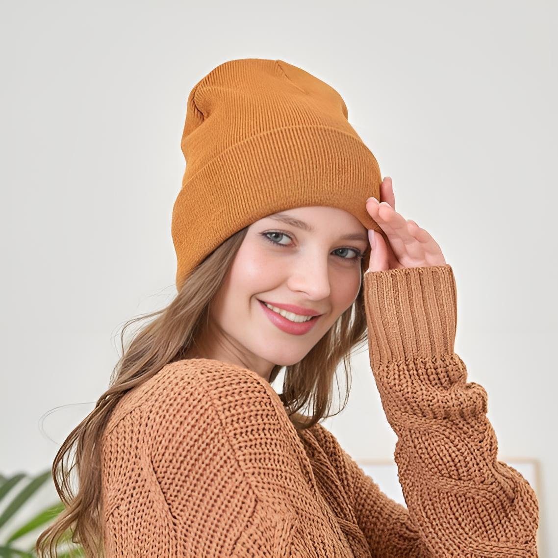 Diyarts Beanie (Modische Wintermütze, 2-St., 2er Set, für Damen und Herren) atmungsaktiv und dehnbar, universell passend